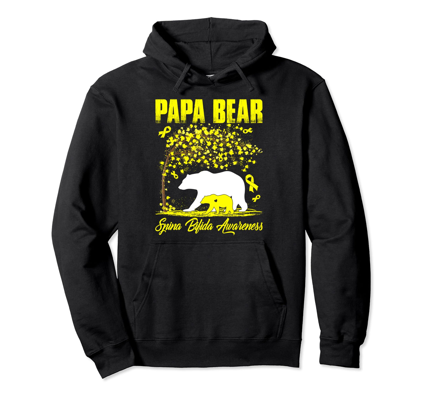 Proud Papa Bear Spina Bifida Awareness Hoodie - Minimalist Print Unisex - T-Shirt, Sweatshirt, Hoodie