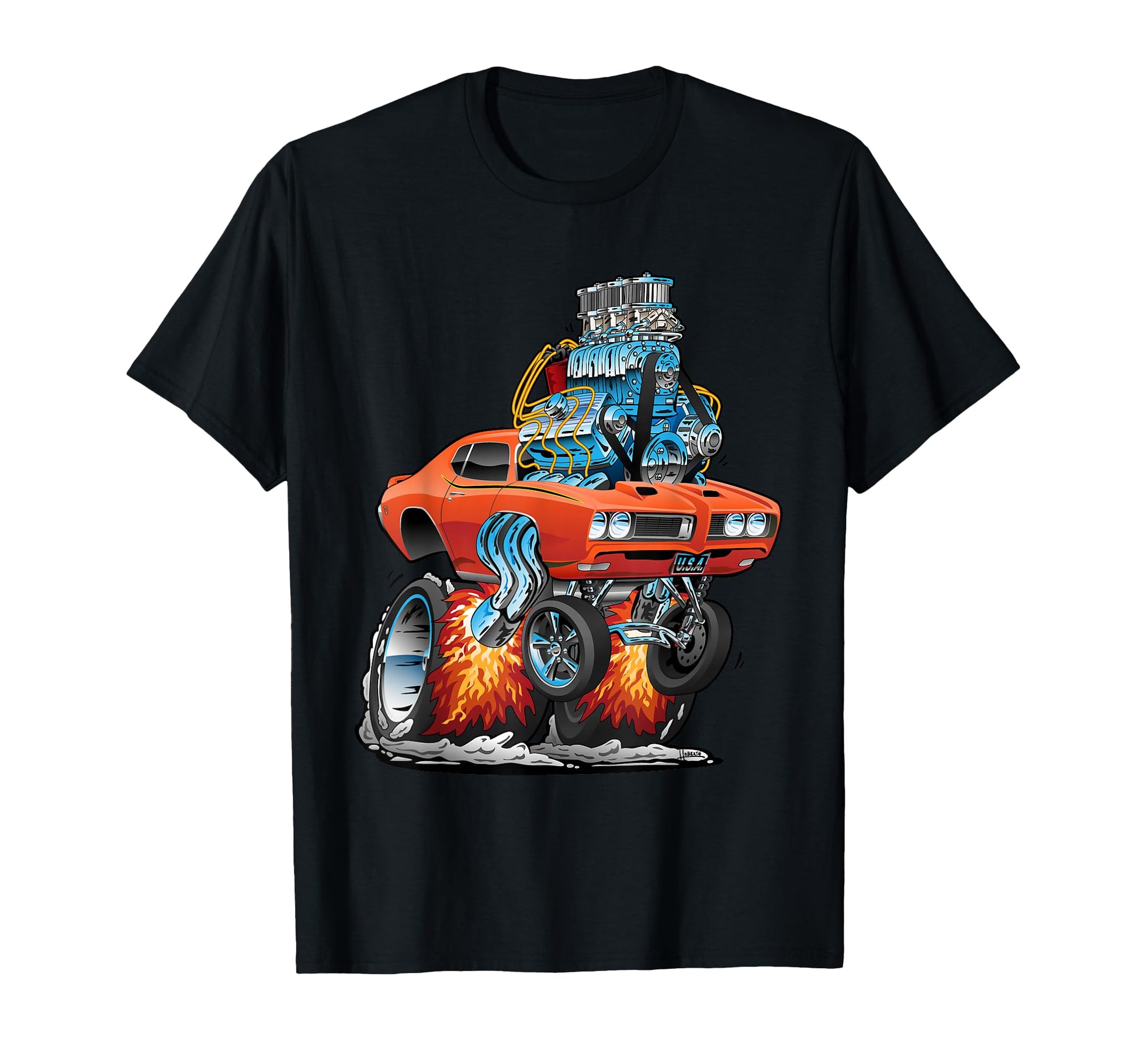 Muscle Car Hotrod Funny Car Cartoon T-Shirt - Fun Novelty Design Men Women - T-Shirt, Sweatshirt, Hoodie