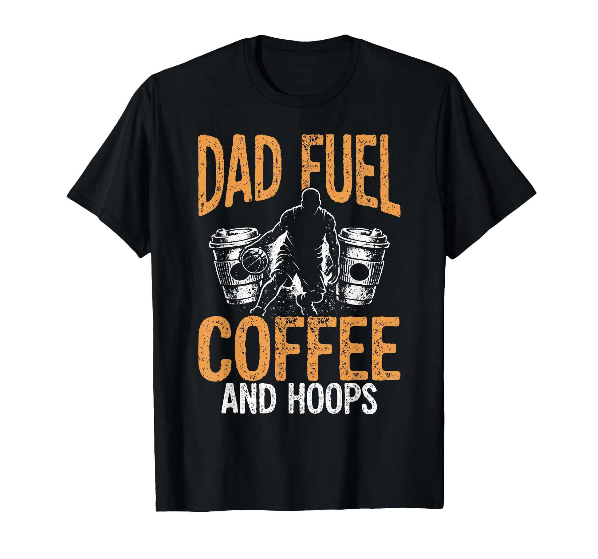 Dad Fuel Coffee And Hoops Basketball T-Shirt - Minimalist Print Unisex - T-Shirt, Sweatshirt, Hoodie