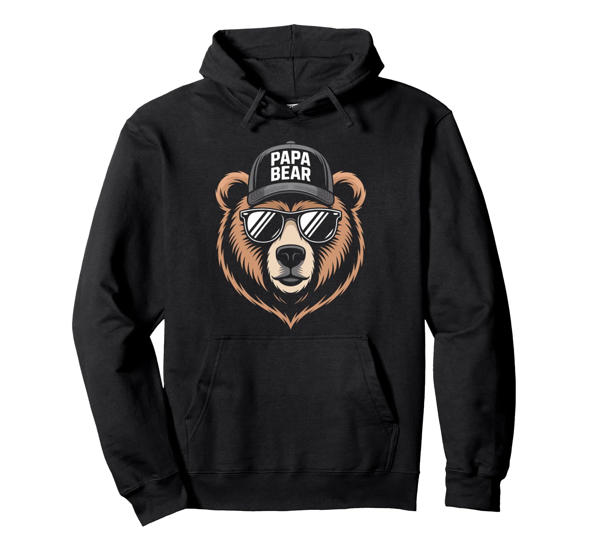 Papa Bear Shades Hat Hoodie - Unique Graphic Unisex - T-Shirt, Sweatshirt, Hoodie