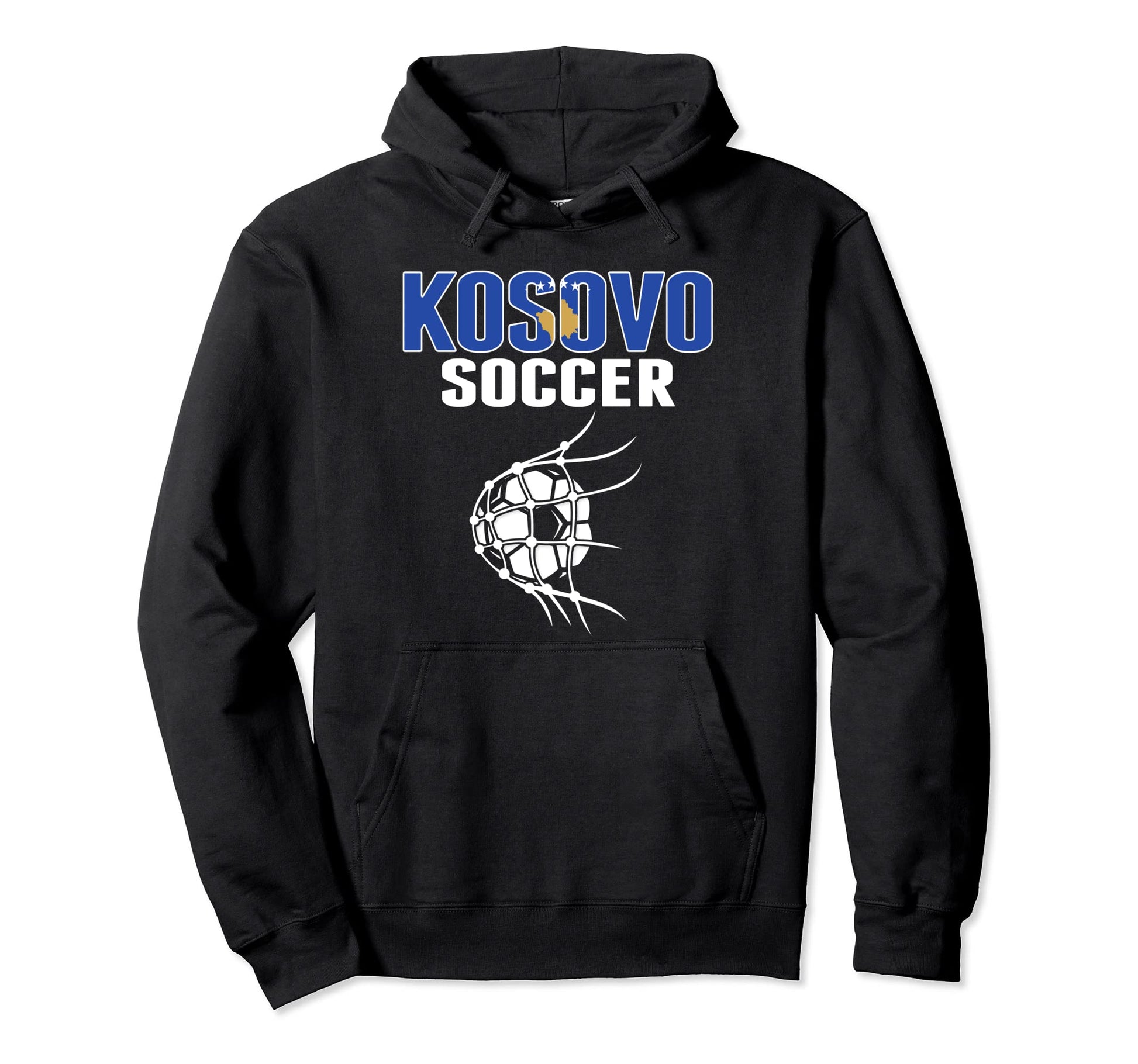 Kosovo Soccer Ball Net Goal Kosovan Hoodie - Unique Graphic for Adults - T-Shirt, Sweatshirt, Hoodie