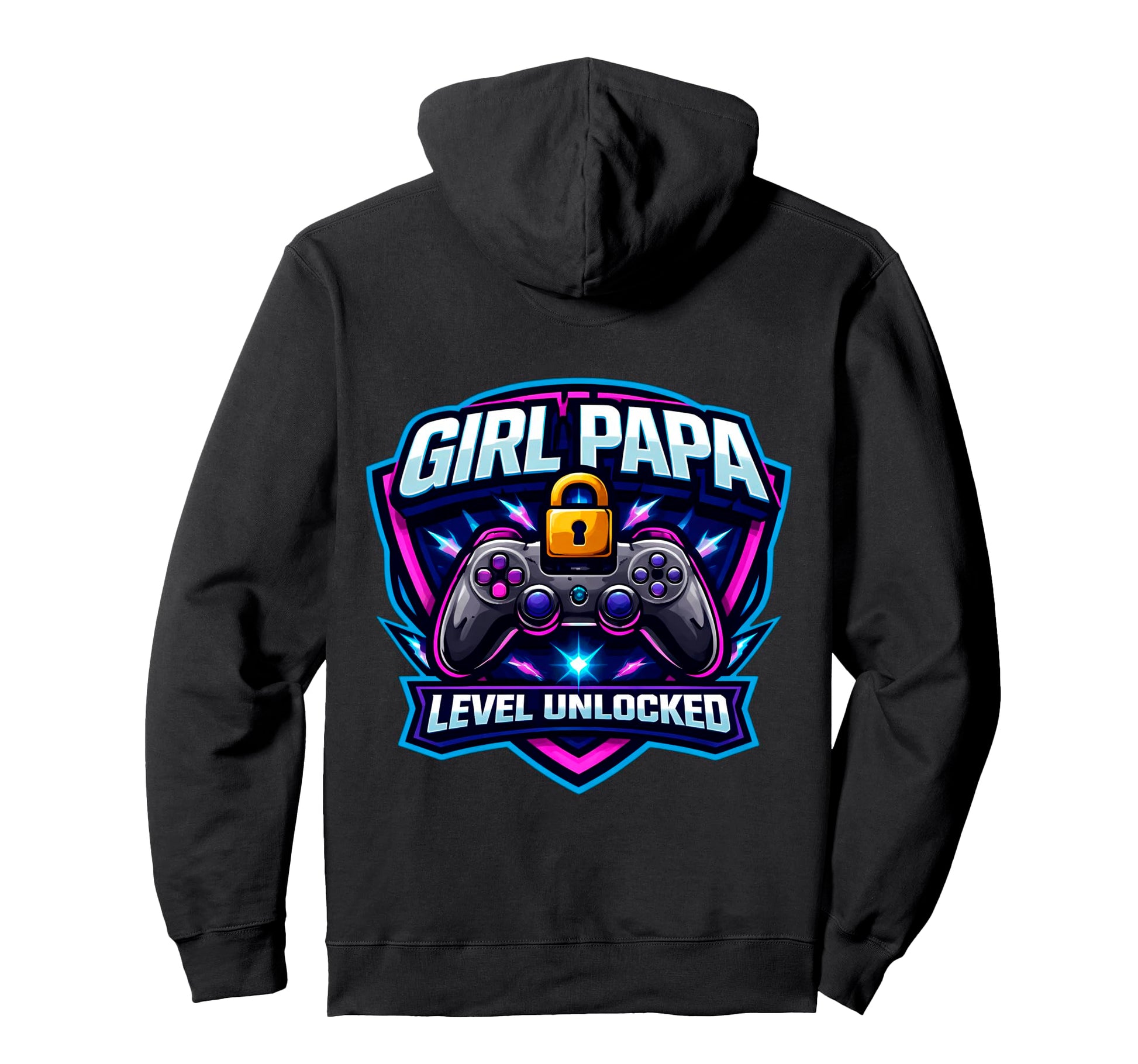 Papa Level Unlocked New Father Dad Hoodie - Graphic Print Men Women - T-Shirt, Sweatshirt, Hoodie