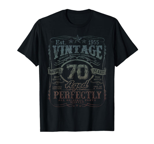 1955 70 Year Old 70Th Birthday T-Shirt - Aesthetic Graphic Unisex - T-Shirt, Sweatshirt, Hoodie
