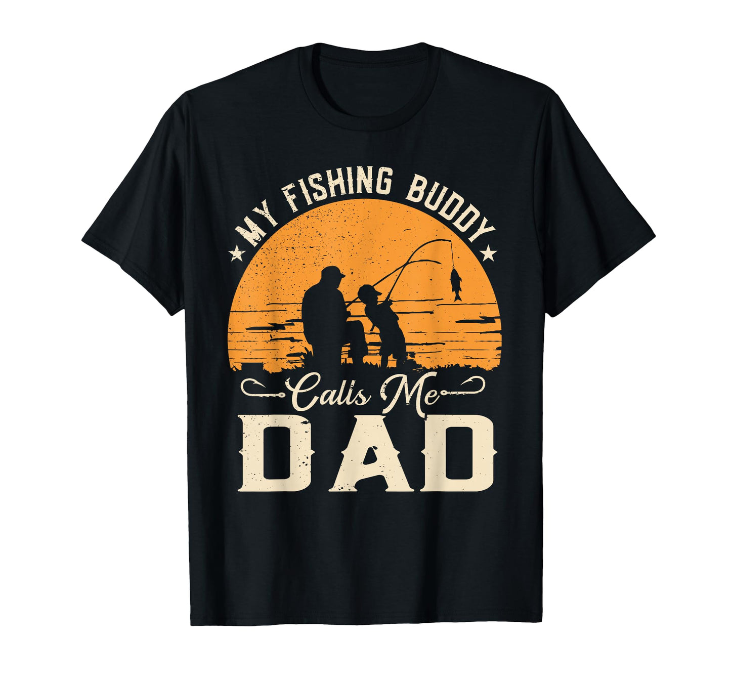 Fishing Buddies Dad And Son Fathers T-Shirt - Minimalist Print for Adults - T-Shirt, Sweatshirt, Hoodie