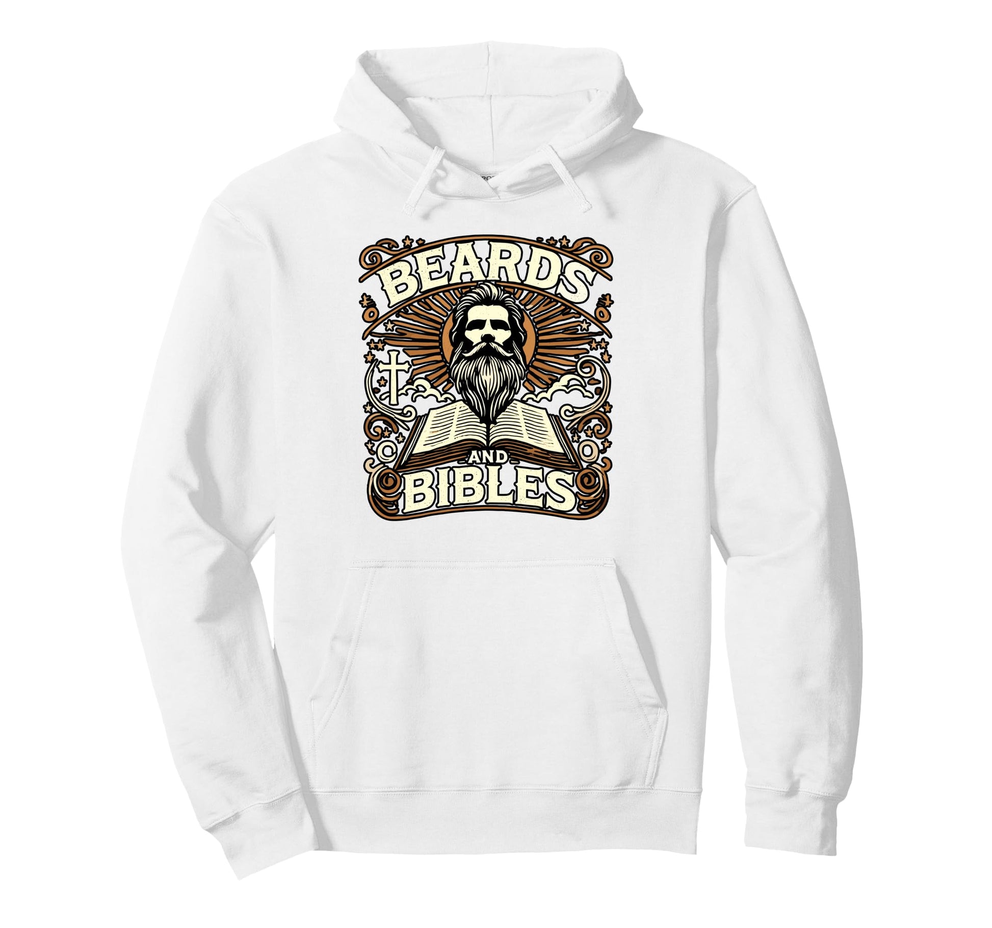 Beards Bibles Faith Bearded Religious Hoodie - Fun Novelty Design Unisex - T-Shirt, Sweatshirt, Hoodie
