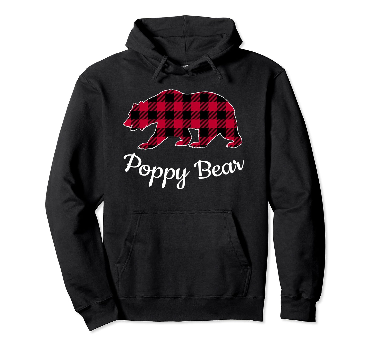 Poppy Bear Pajama Red Buffalo Plaid Hoodie - Aesthetic Graphic for Adults - T-Shirt, Sweatshirt, Hoodie