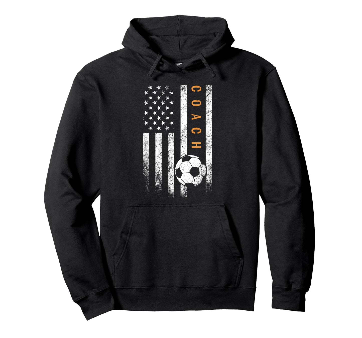 Soccer Coach American Flag Soccer Hoodie - Casual Everyday Wear Men Women - T-Shirt, Sweatshirt, Hoodie