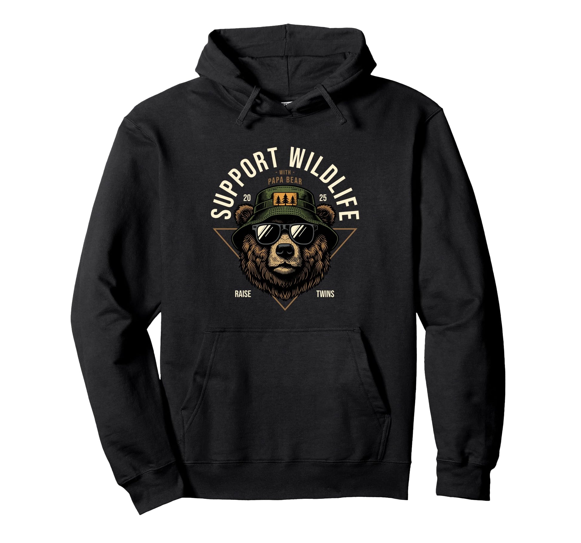 Twin Dad Support Wildlife Raise Twins Hoodie - Fun Novelty Design Unisex - T-Shirt, Sweatshirt, Hoodie