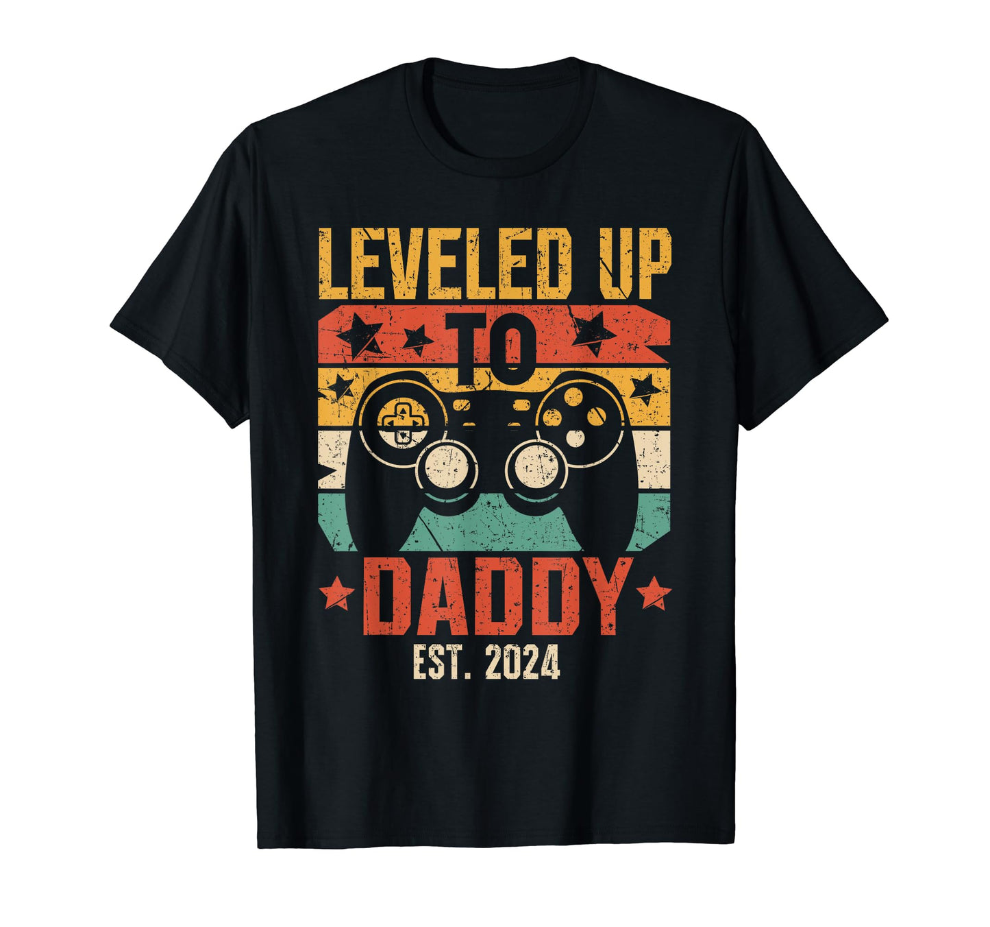 Leveled Up To Daddy 2024 Pregnancy T-Shirt - Trendy Graphic Unisex - T-Shirt, Sweatshirt, Hoodie