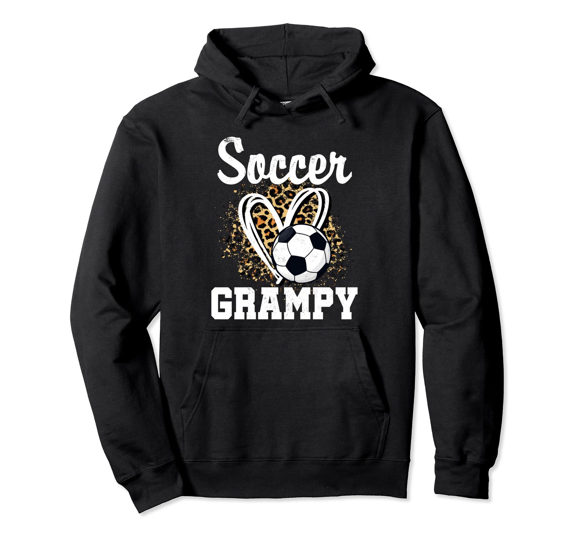 Soccer Grampy Leopard Heart Matching Hoodie - Graphic Print for Adults - T-Shirt, Sweatshirt, Hoodie