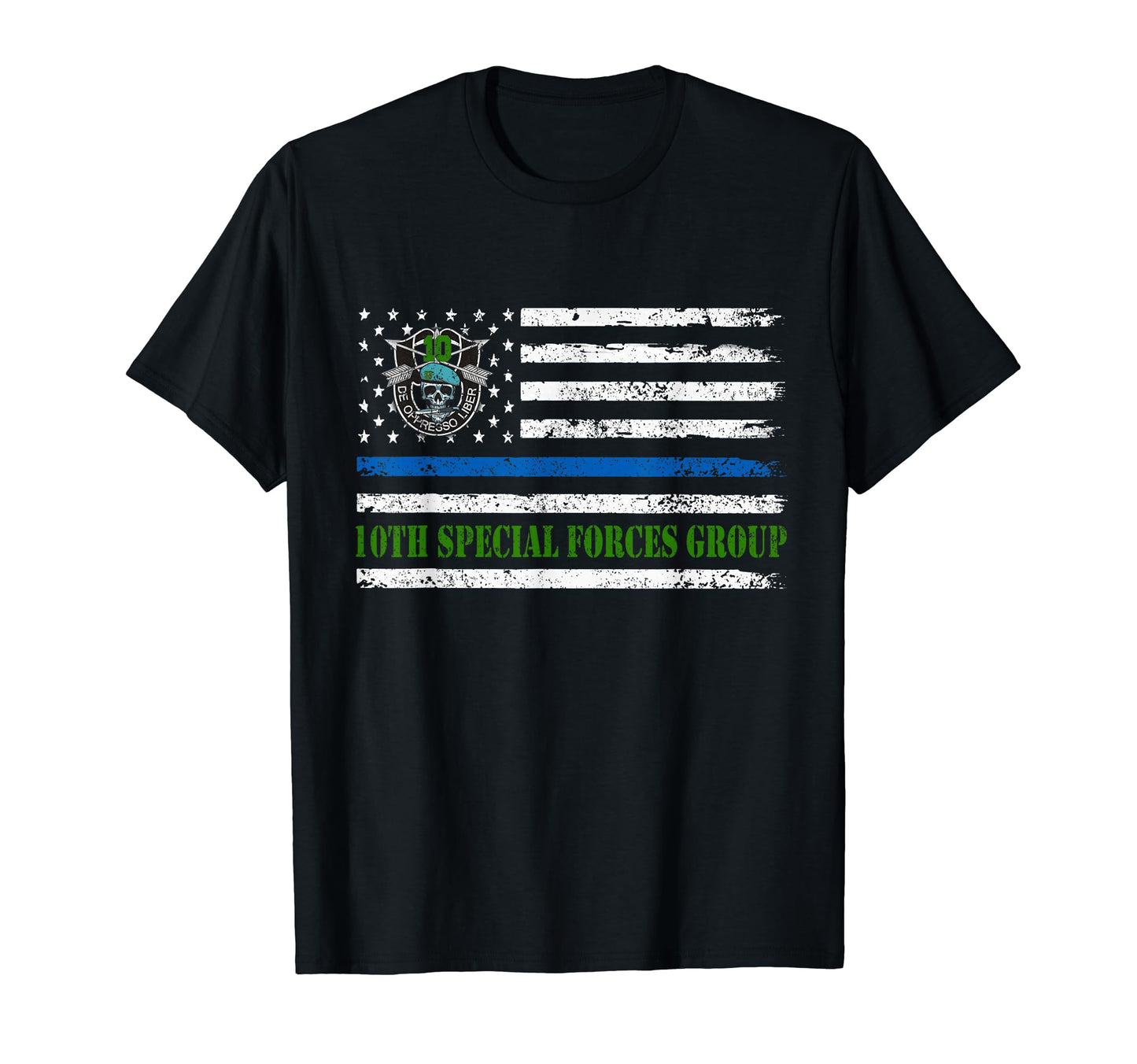 10Th Special Forces Group Flag T-Shirt - Minimalist Print Men Women - T-Shirt, Sweatshirt, Hoodie