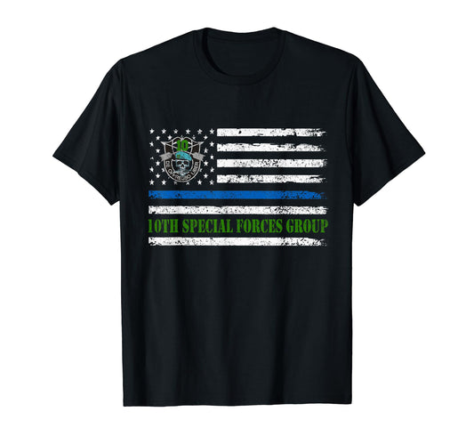 10Th Special Forces Group Flag T-Shirt - Minimalist Print Men Women - T-Shirt, Sweatshirt, Hoodie