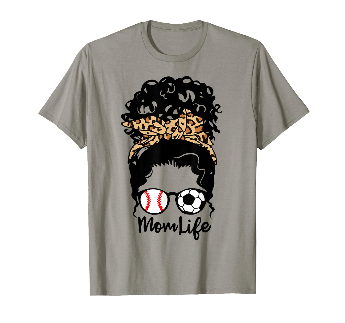Mom Life Messy Bun Curly Hair T-Shirt - Casual Everyday Wear Unisex - T-Shirt, Sweatshirt, Hoodie