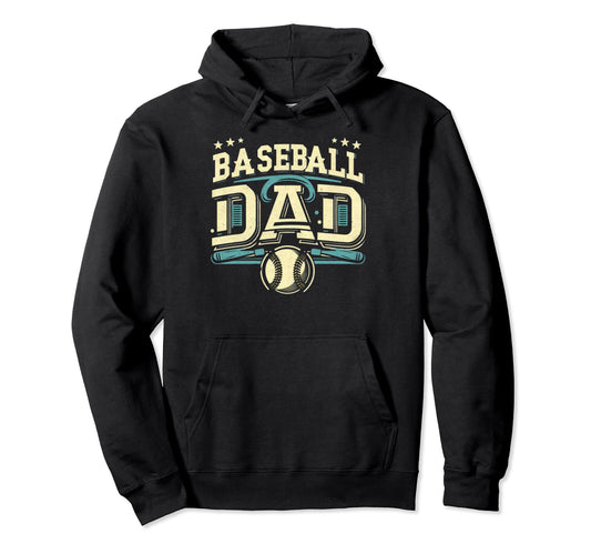 Baseball Dad Fathers Day Hoodie - Minimalist Print for Adults - T-Shirt, Sweatshirt, Hoodie