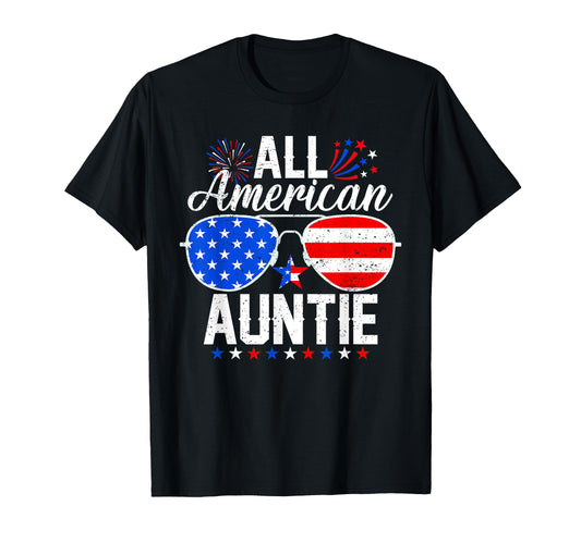All American Auntie Funny 4Th July T-Shirt - Unique Graphic Men Women - T-Shirt, Sweatshirt, Hoodie