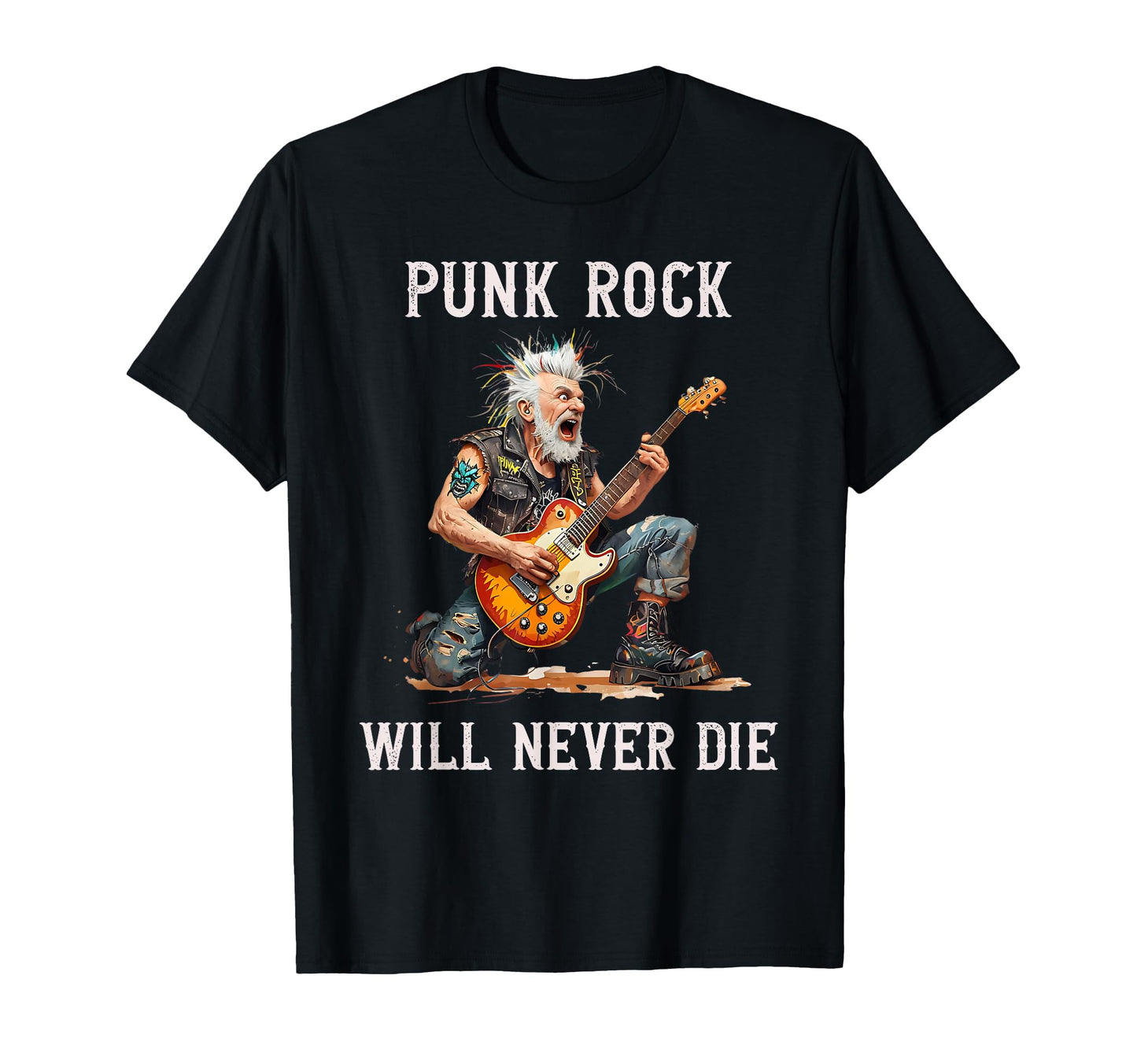Punk Rock Rocker Dad Grandpa Punk T-Shirt - Fun Novelty Design Men Women - T-Shirt, Sweatshirt, Hoodie