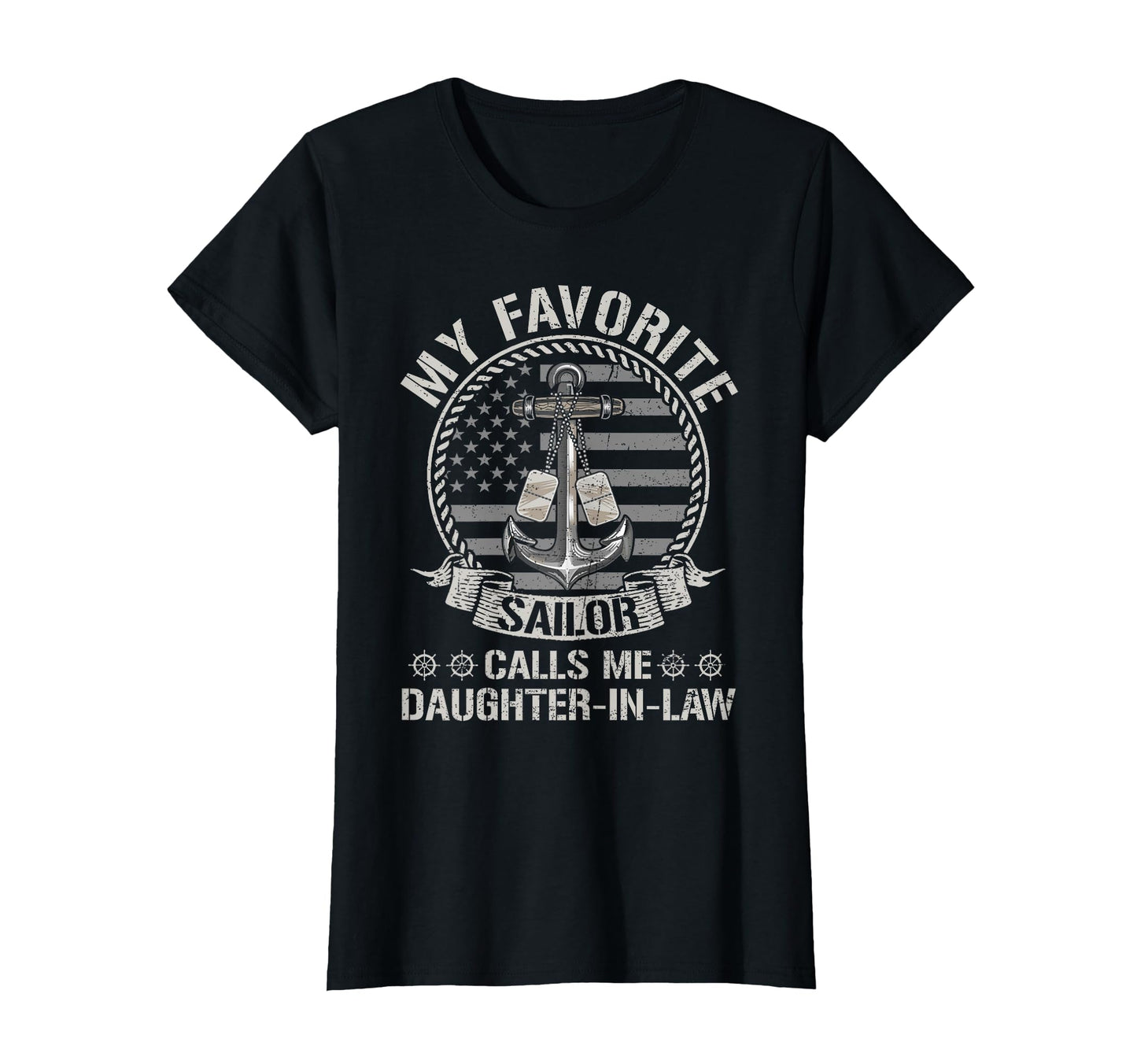 Proud Us Sailor Daughter Law Flag T-Shirt - Aesthetic Graphic for Adults - T-Shirt, Sweatshirt, Hoodie