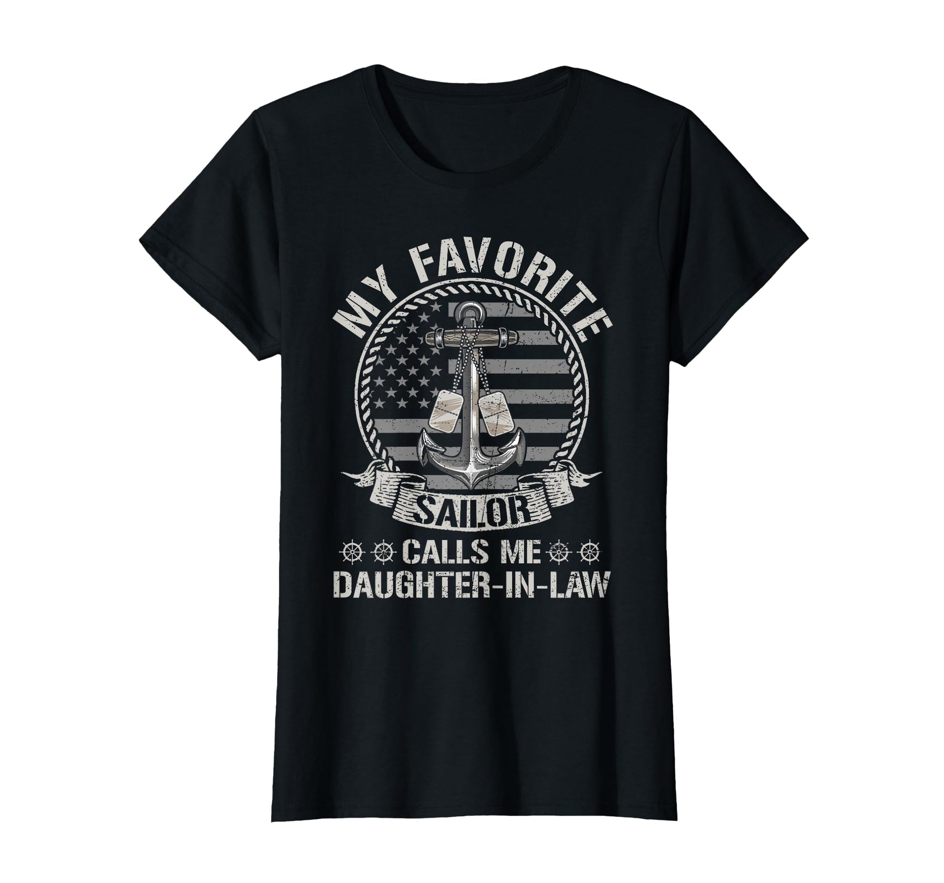Proud Us Sailor Daughter Law Flag T-Shirt - Aesthetic Graphic for Adults - T-Shirt, Sweatshirt, Hoodie