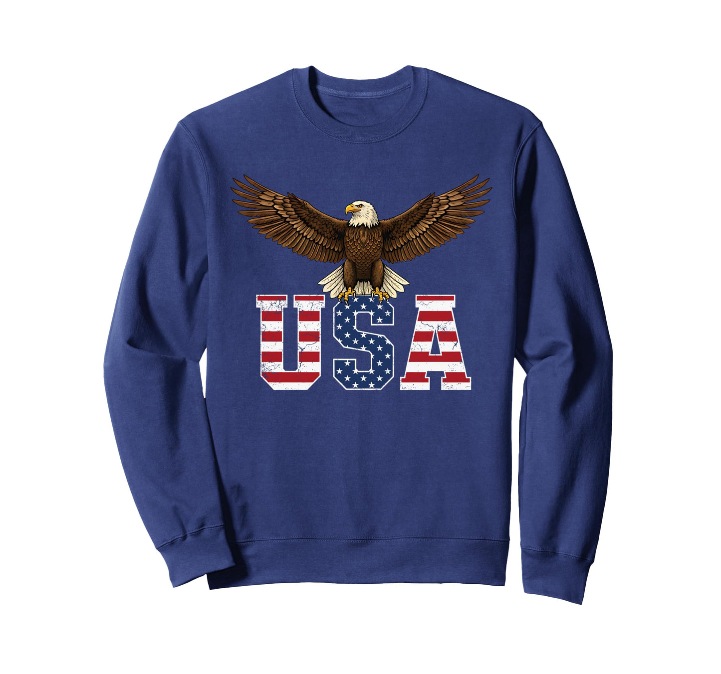 Usa American Flag Bald Eagle Patriotic Sweatshirt - Graphic Print Men Women - T-Shirt, Sweatshirt, Hoodie