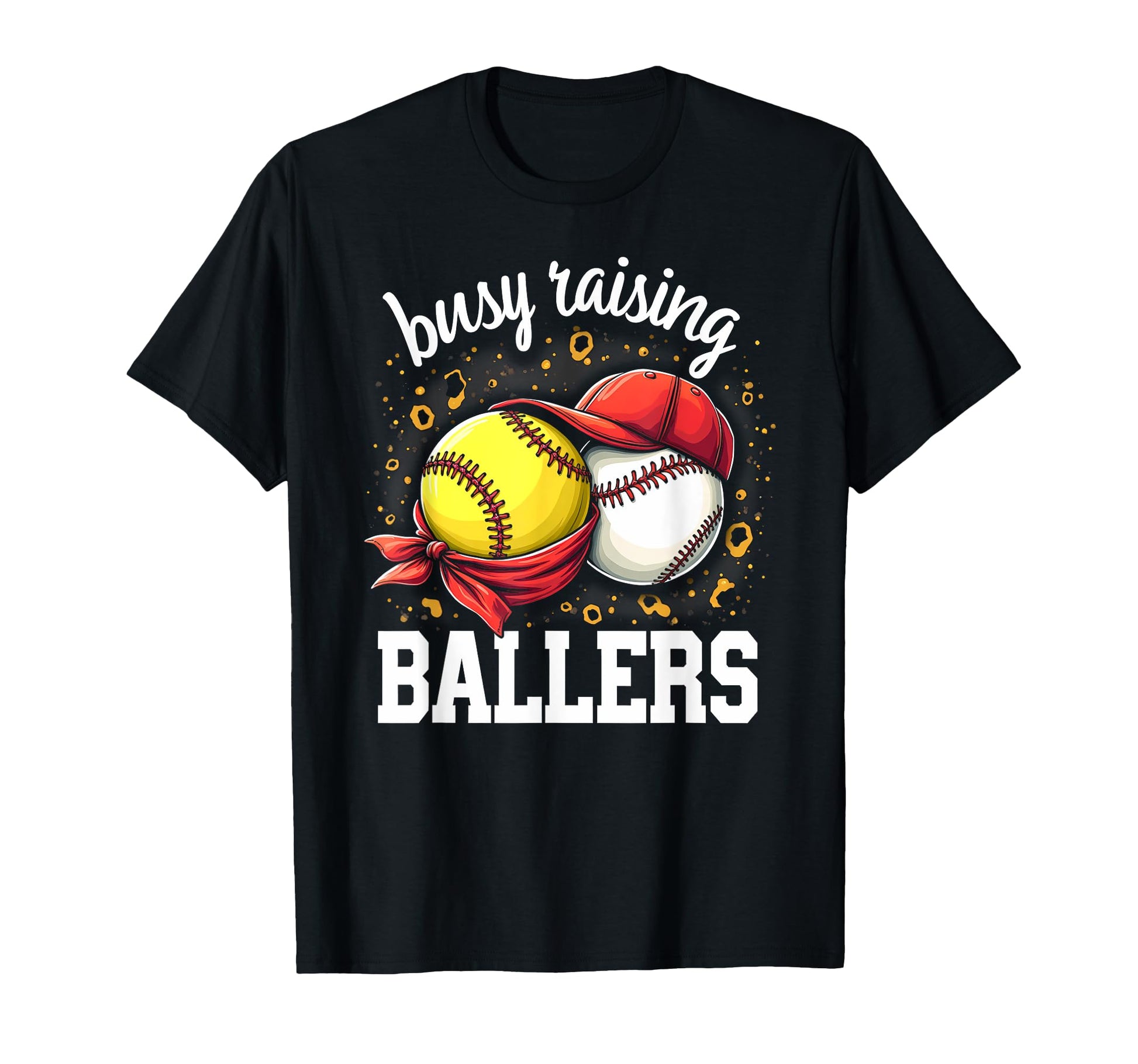 Playful Busy Raising Ballers Sports Mom T-Shirt - Trendy Graphic for Adults - T-Shirt, Sweatshirt, Hoodie