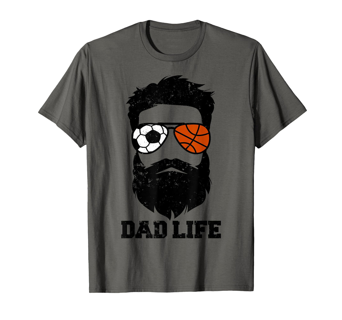 Soccer Basketball Dad Messy Hair T-Shirt - Novelty Apparel for Adults - T-Shirt, Sweatshirt, Hoodie