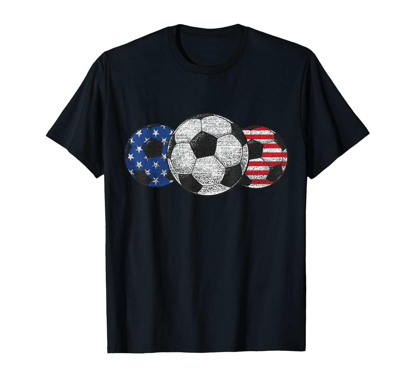 Soccer Red White Blue American Flag T-Shirt - Minimalist Print for Adults - T-Shirt, Sweatshirt, Hoodie