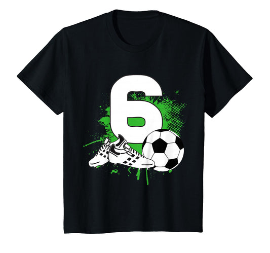 6Th Birthday 6 Years Soccer Football T-Shirt - Trendy Graphic for Adults - T-Shirt, Sweatshirt, Hoodie