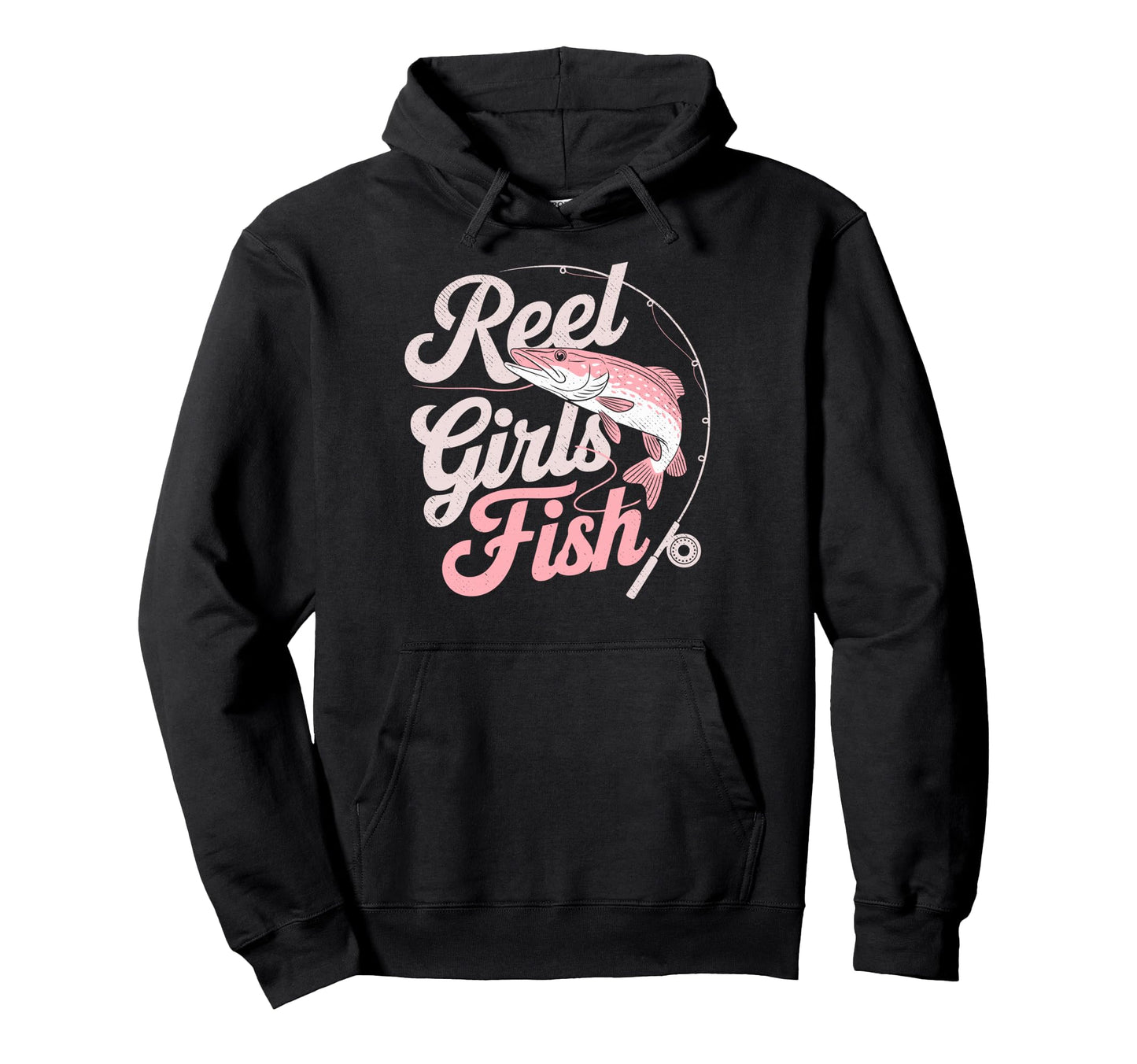 Reel Fish Fisher Mom Bass Fishing Fish Hoodie - Unique Graphic Men Women - T-Shirt, Sweatshirt, Hoodie