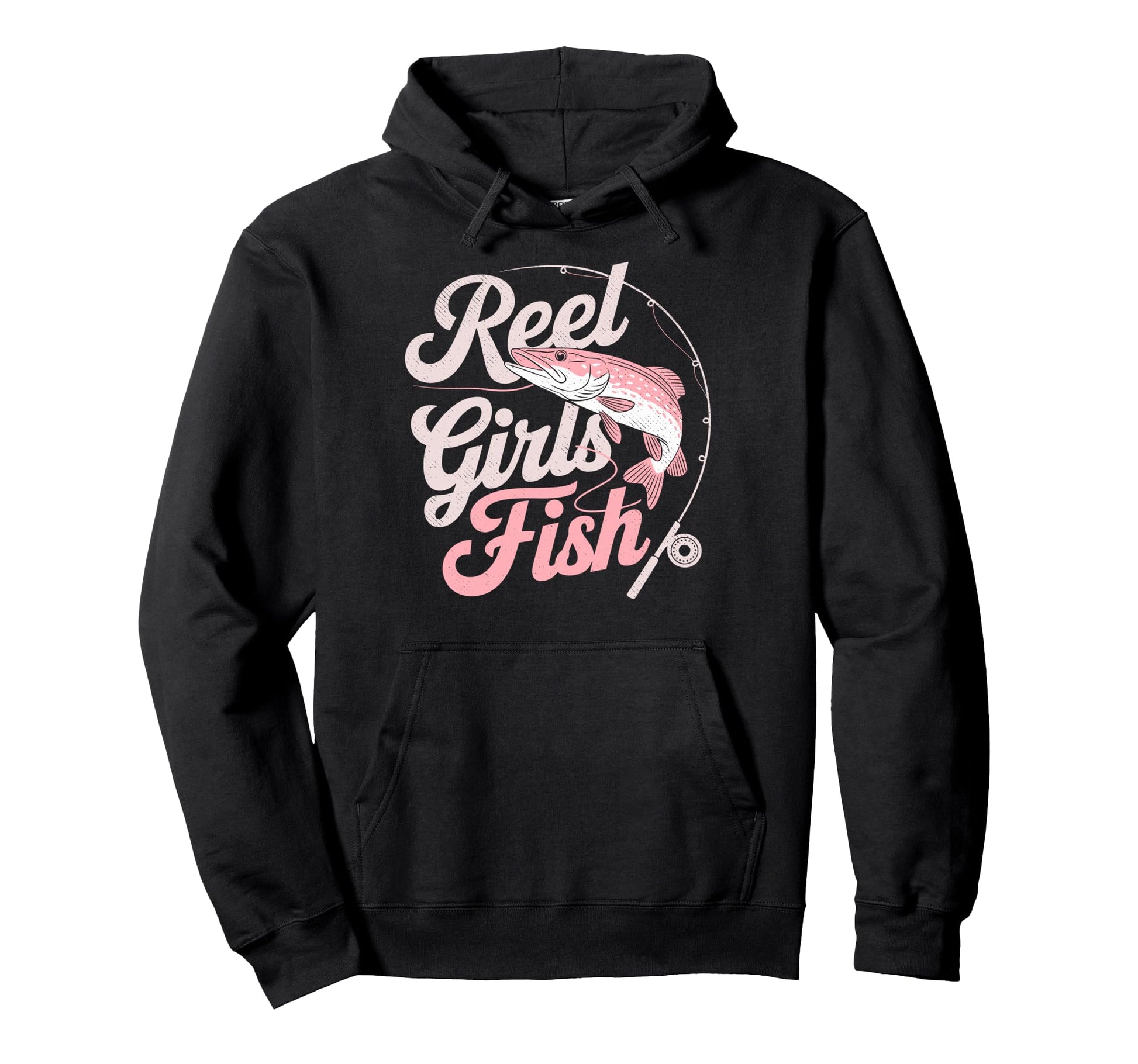 Reel Fish Fisher Mom Bass Fishing Fish Hoodie - Unique Graphic Men Women - T-Shirt, Sweatshirt, Hoodie