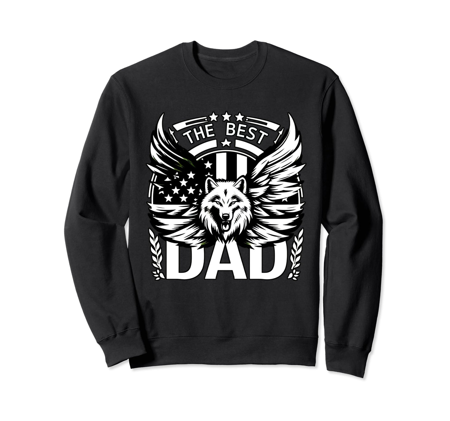 Best Dad Wolf Bald Eagle Sweatshirt - Fun Novelty Design Men Women - T-Shirt, Sweatshirt, Hoodie