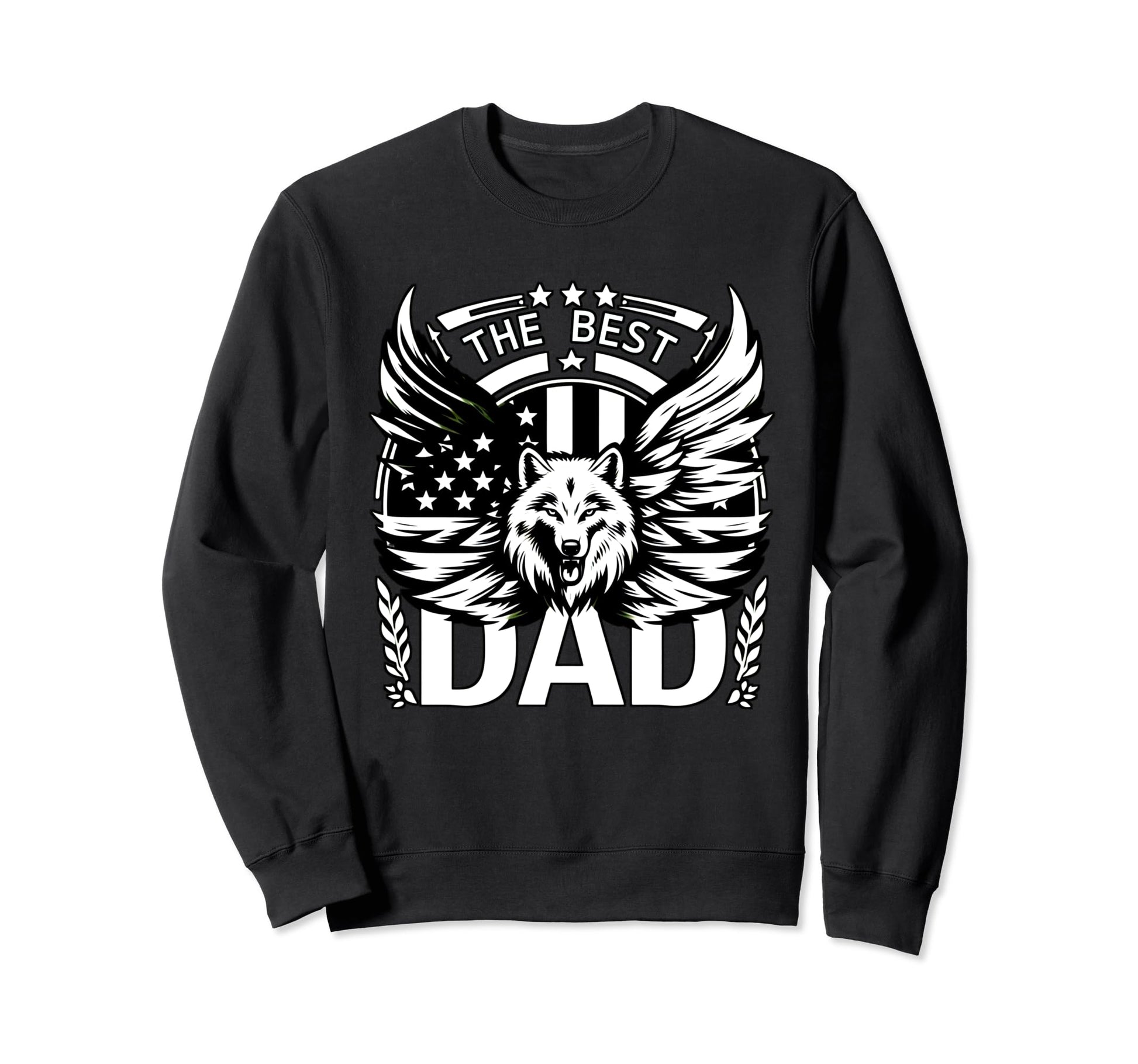 Best Dad Wolf Bald Eagle Sweatshirt - Fun Novelty Design Men Women - T-Shirt, Sweatshirt, Hoodie