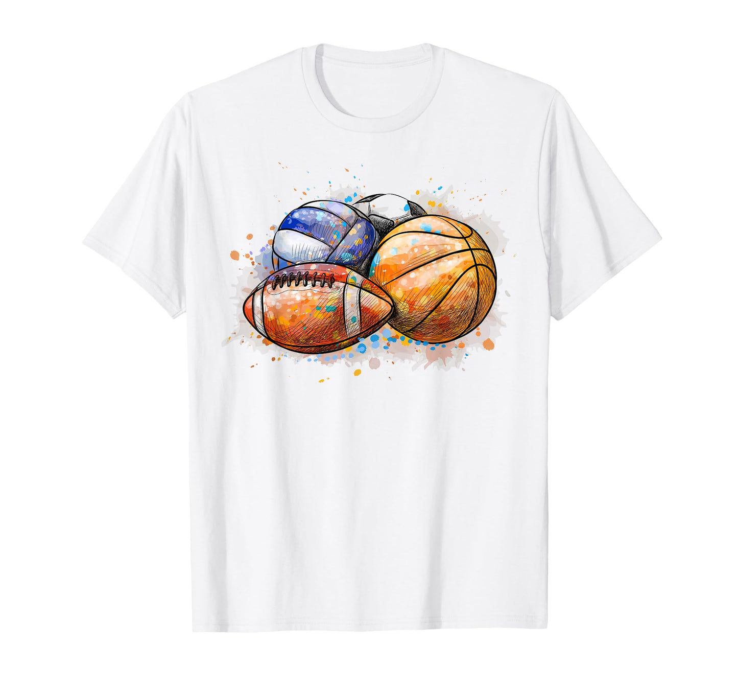 Sports Balls Colorful Basketball T-Shirt - Fun Novelty Design Men Women - T-Shirt, Sweatshirt, Hoodie