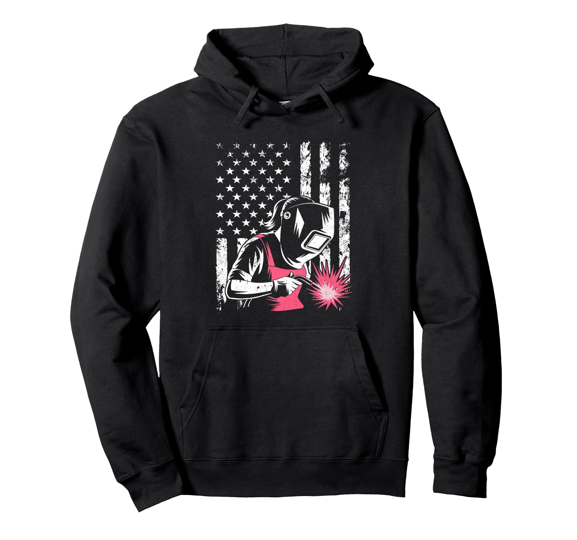 Us Flag Welder American Flag Patriotic Hoodie - Graphic Print Men Women - T-Shirt, Sweatshirt, Hoodie