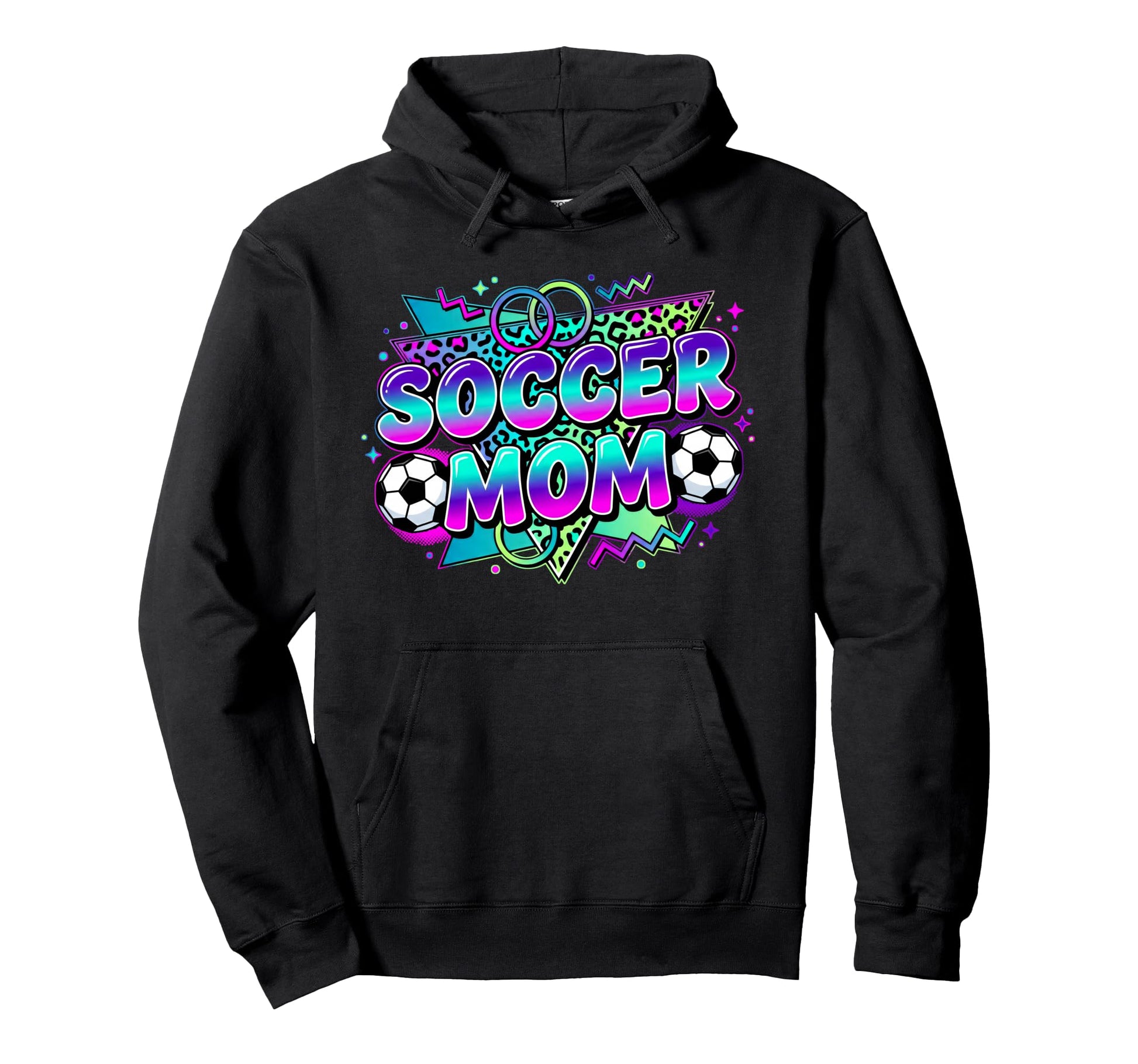 Soccer Mom Leopard Game Day Sideline 90S Hoodie - Minimalist Print Unisex - T-Shirt, Sweatshirt, Hoodie
