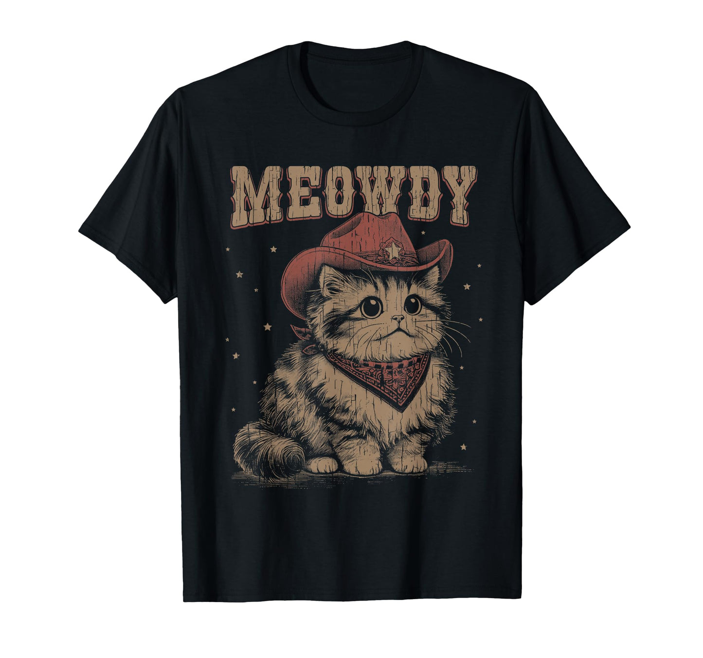 Meowdy Cat Western Cowgirl T-Shirt - Minimalist Print Men Women - T-Shirt, Sweatshirt, Hoodie