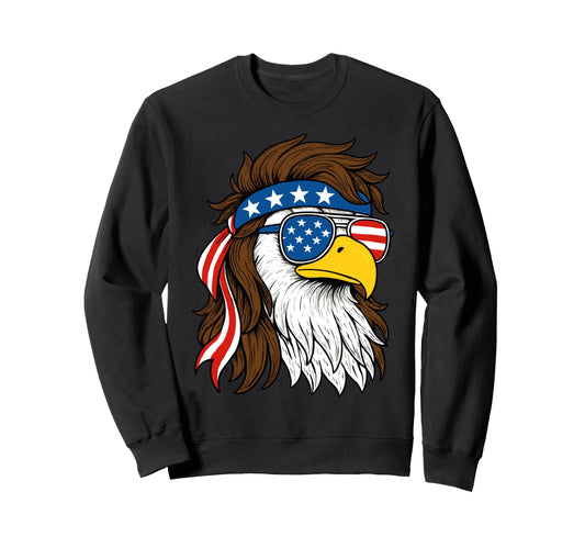 Bald Eagle Mullet 4Th July American Sweatshirt - Fun Novelty Design Unisex - T-Shirt, Sweatshirt, Hoodie