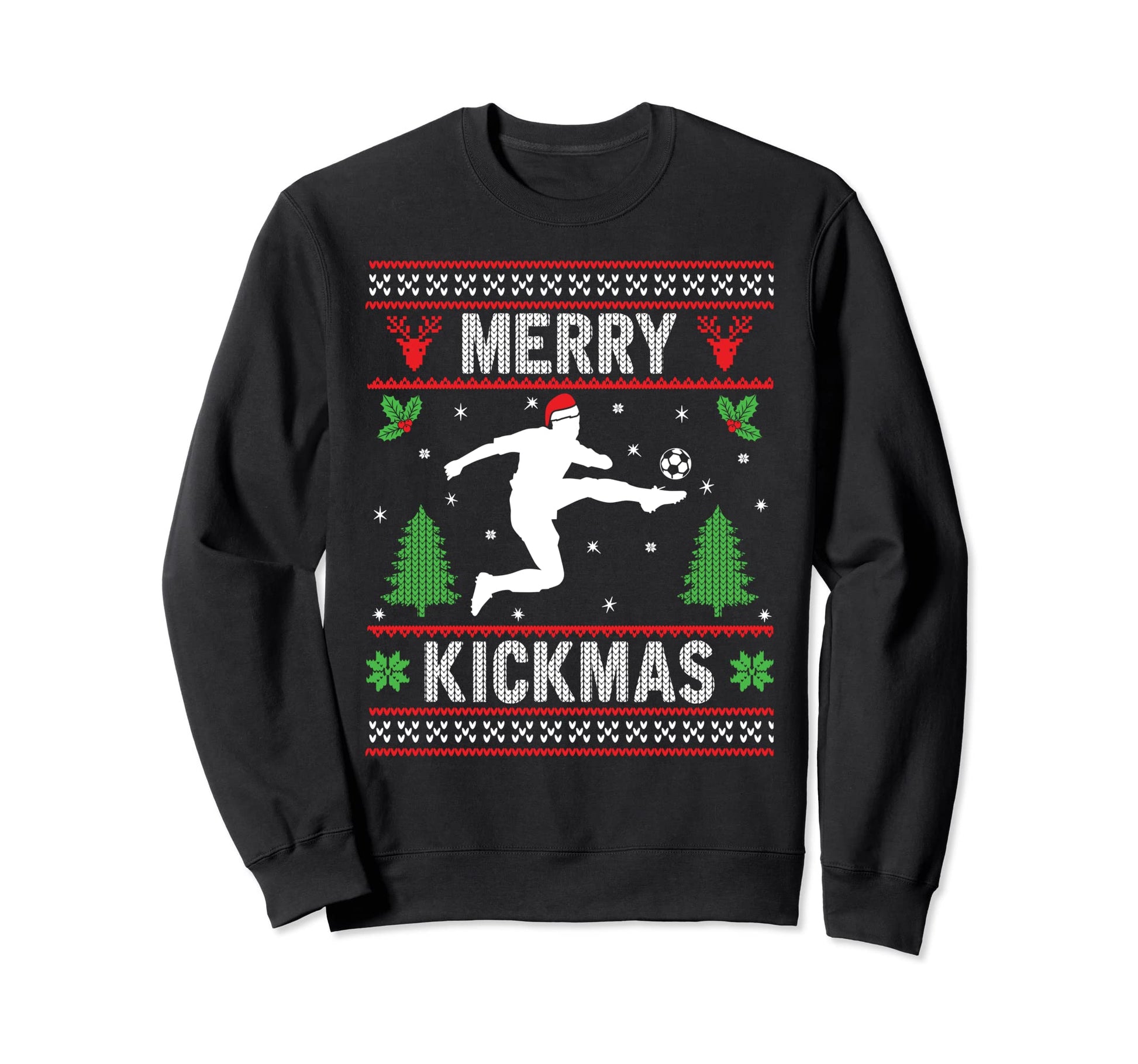 Funny Merry Kickmas Ugly Holiday Sweatshirt - Novelty Apparel for Adults - T-Shirt, Sweatshirt, Hoodie