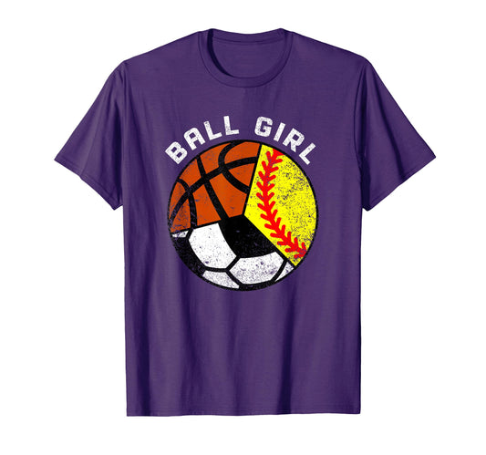 Ball Funny Softball Soccer Basketball T-Shirt - Trendy Graphic for Adults - T-Shirt, Sweatshirt, Hoodie