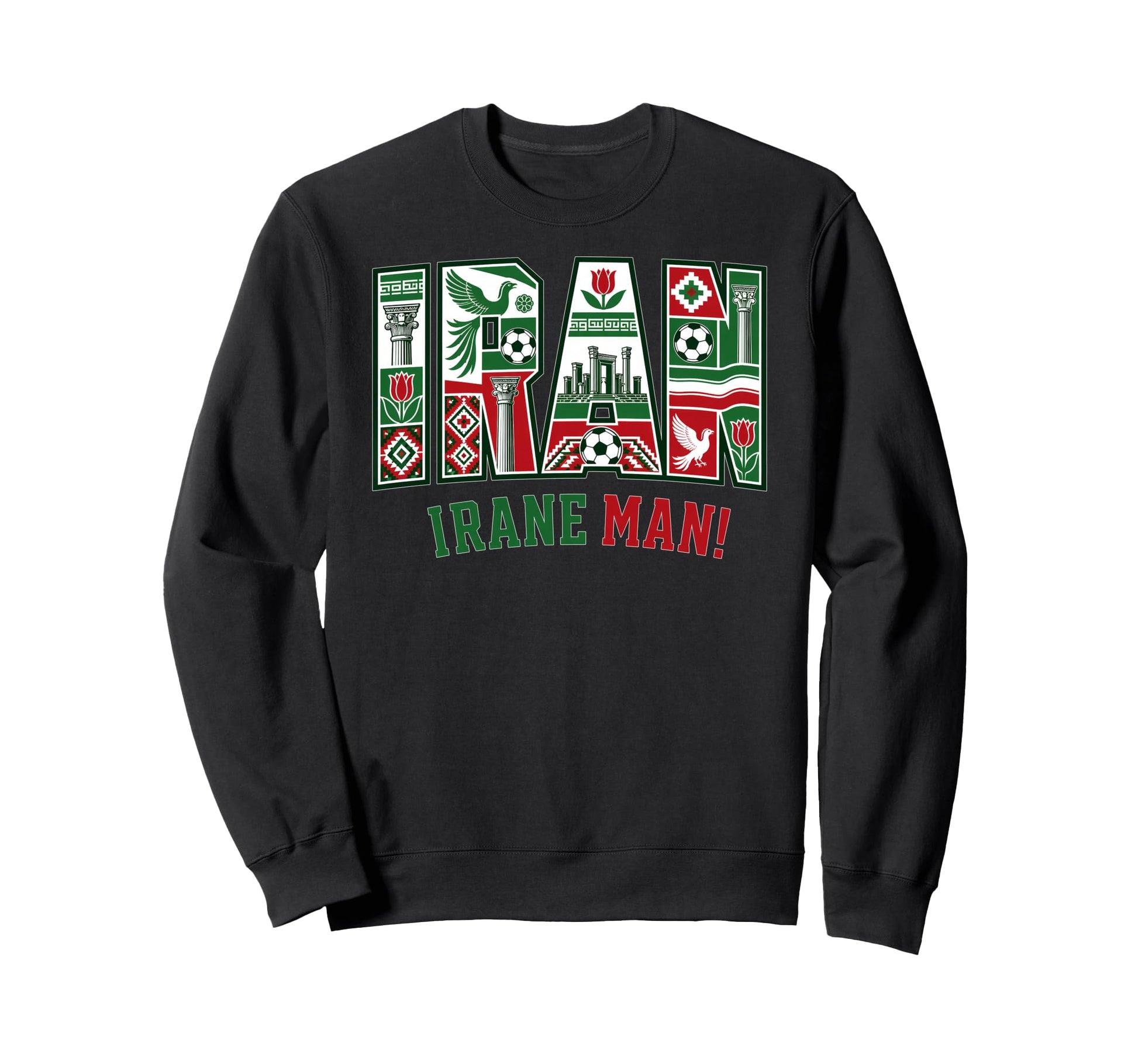 Iran Soccer 2026 Iranian Fans Sweatshirt - Fun Novelty Design for Adults - T-Shirt, Sweatshirt, Hoodie