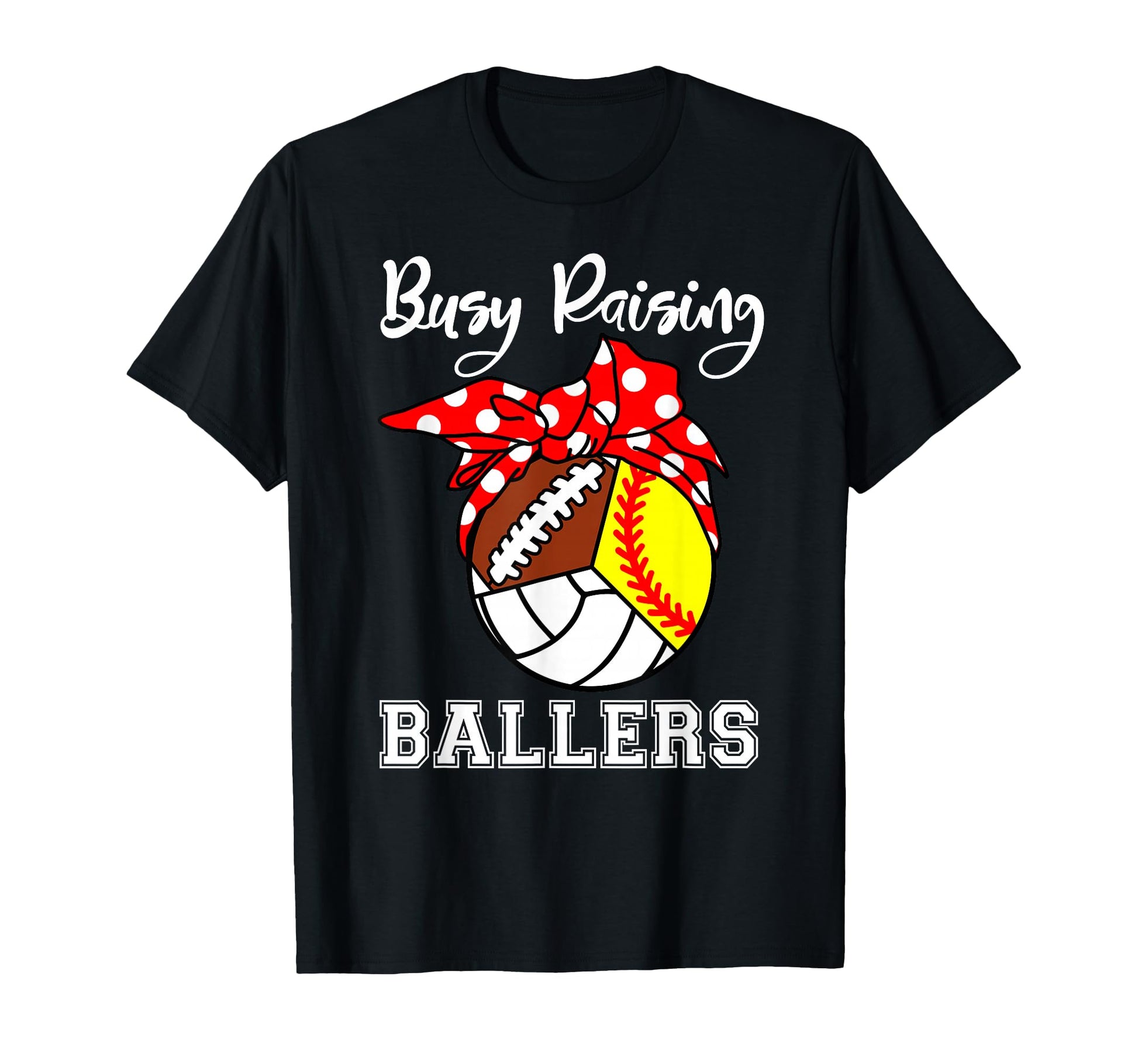 Busy Raising Ballers Funny Softball T-Shirt - Minimalist Print for Adults - T-Shirt, Sweatshirt, Hoodie