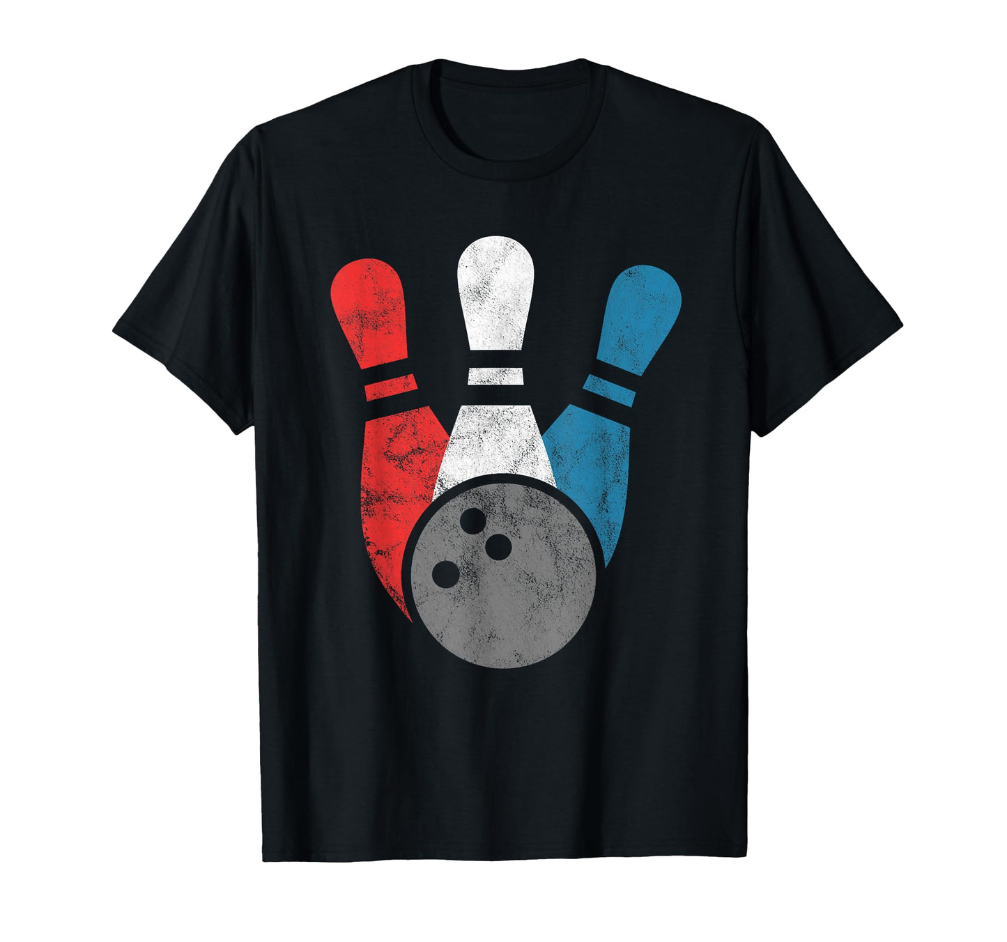 Distressed Bowling Bowling Pins And T-Shirt - Unique Graphic for Adults - T-Shirt, Sweatshirt, Hoodie