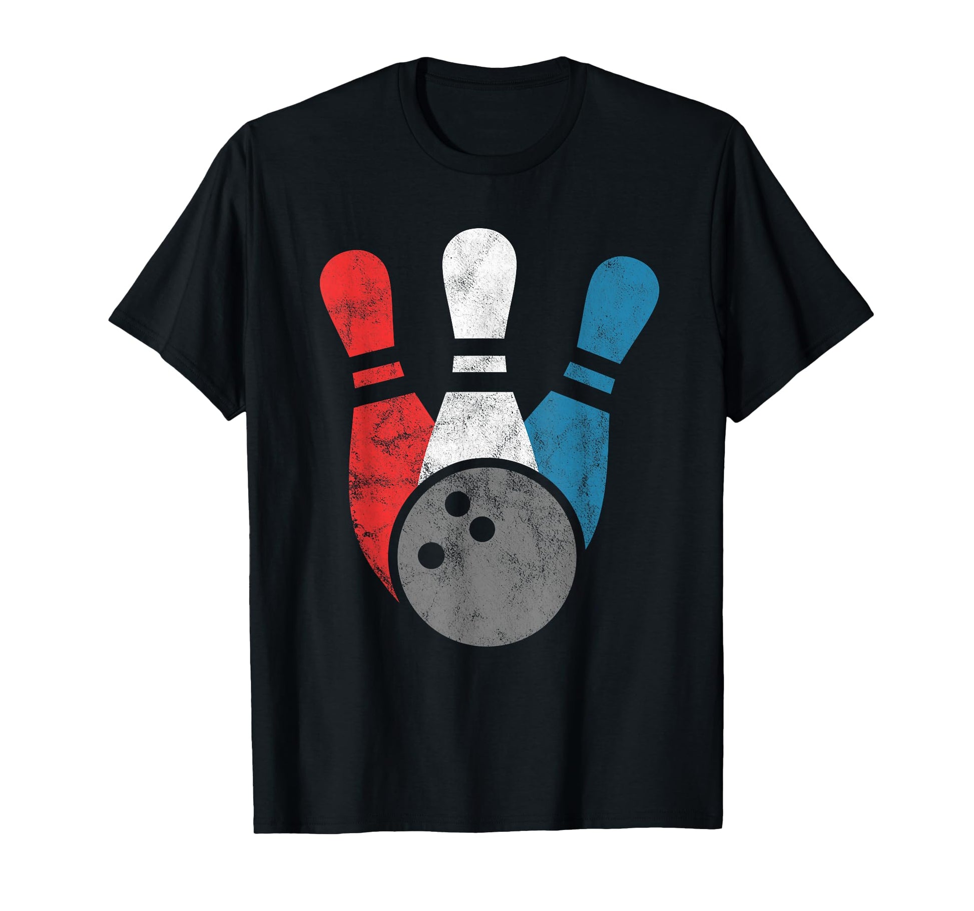 Distressed Bowling Bowling Pins And T-Shirt - Unique Graphic for Adults - T-Shirt, Sweatshirt, Hoodie