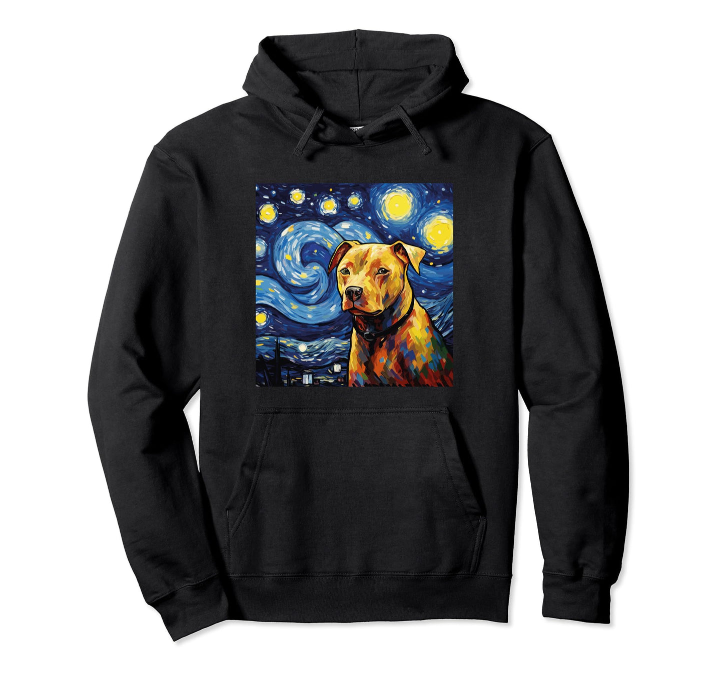 Pitbull Starry Night Dog Mum Dog Dad Hoodie - Streetwear Style for Adults - T-Shirt, Sweatshirt, Hoodie