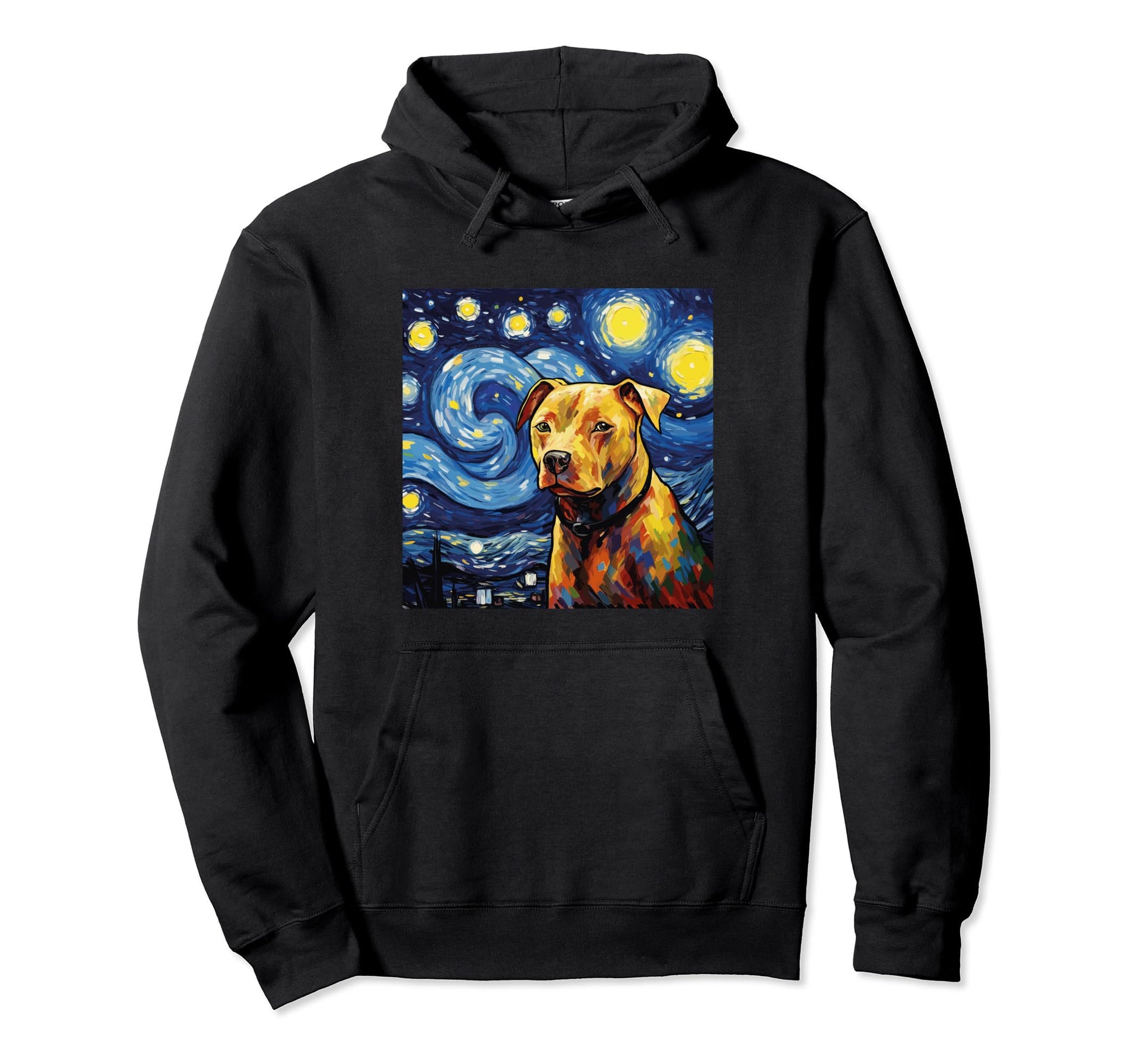 Pitbull Starry Night Dog Mum Dog Dad Hoodie - Streetwear Style for Adults - T-Shirt, Sweatshirt, Hoodie