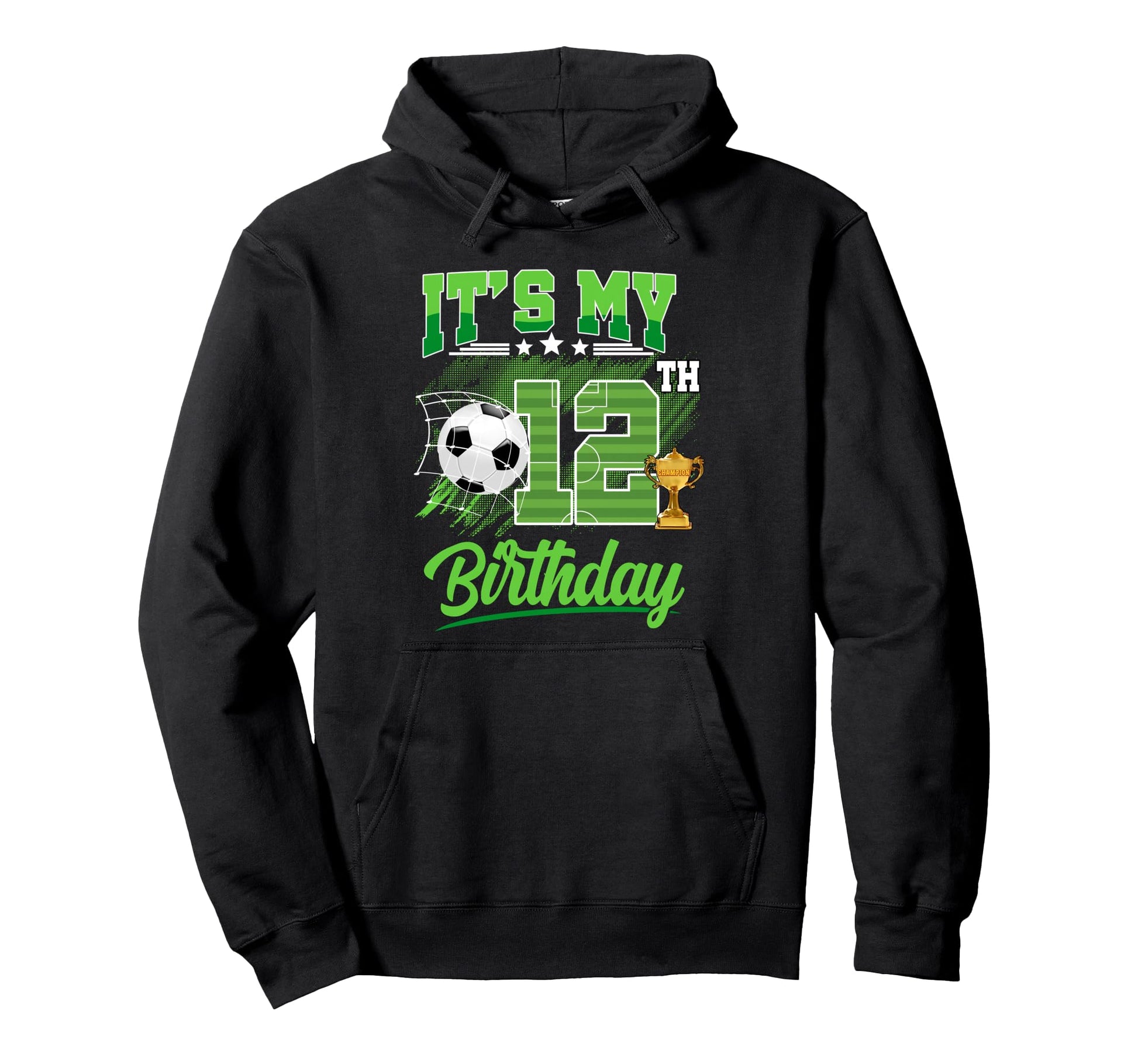 Its My 12Th Birthday Soccer Ball 12 Hoodie - Custom Art Print Men Women - T-Shirt, Sweatshirt, Hoodie