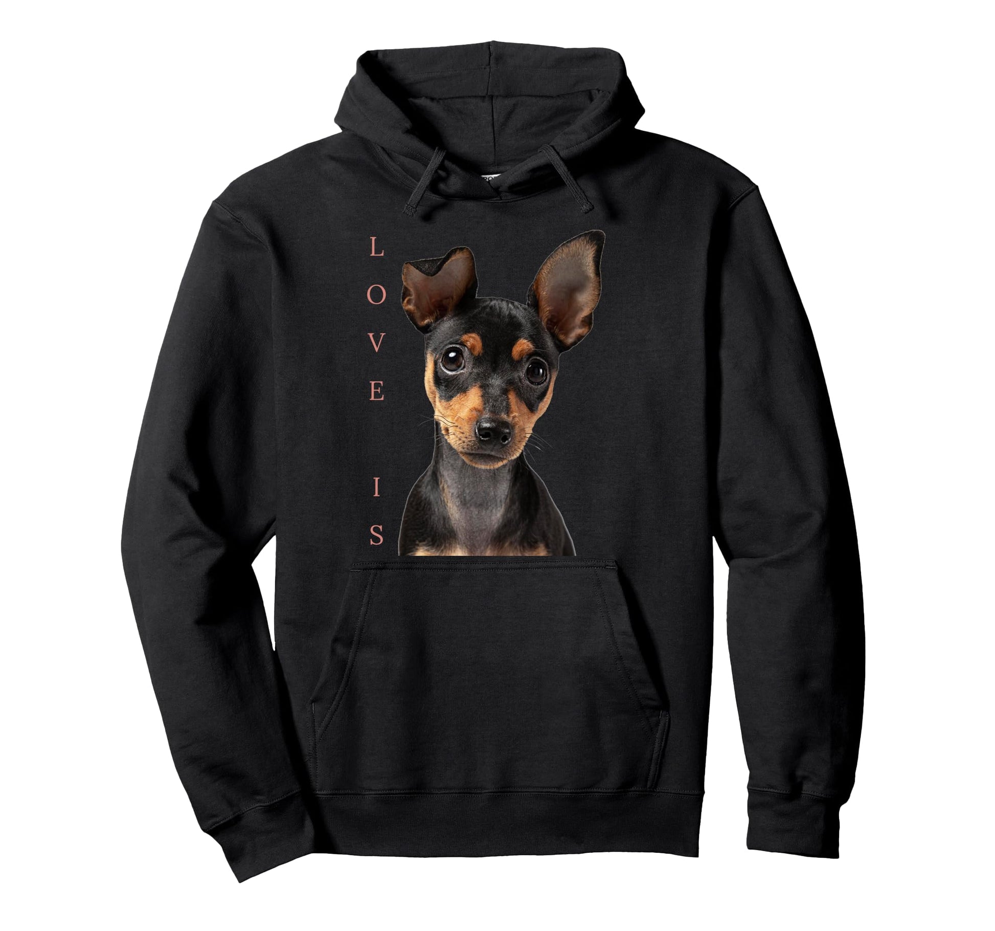 Miniature Pinscher Dog Mom Dad Love Hoodie - Custom Art Print for Adults - T-Shirt, Sweatshirt, Hoodie