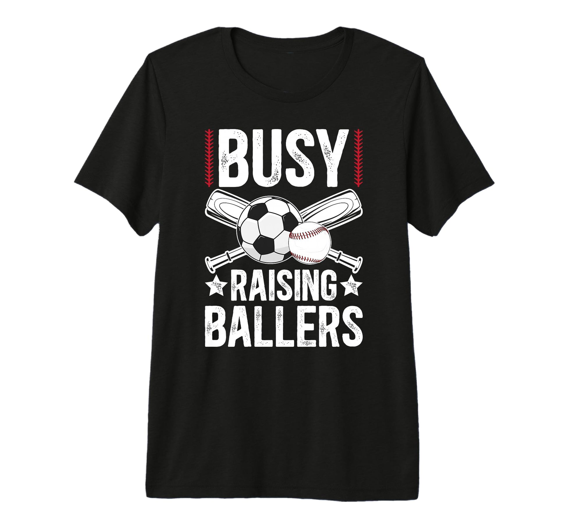 Mens Busy Raising Ballers Soccer T-Shirt - Casual Everyday Wear for Adults - T-Shirt, Sweatshirt, Hoodie