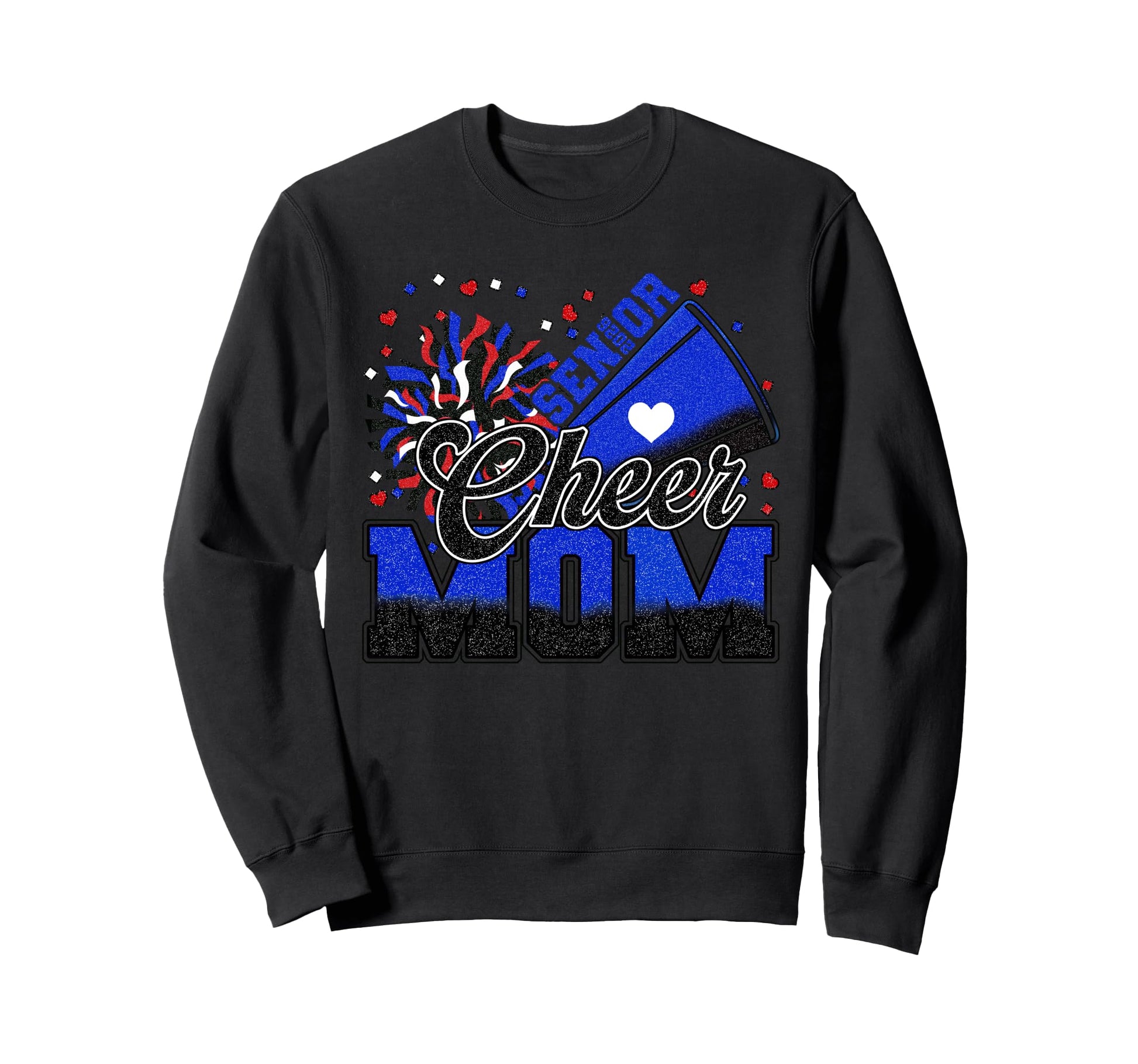 Senior Cheer Mom 2026 Blue Sweatshirt - Fun Novelty Design for Adults - T-Shirt, Sweatshirt, Hoodie