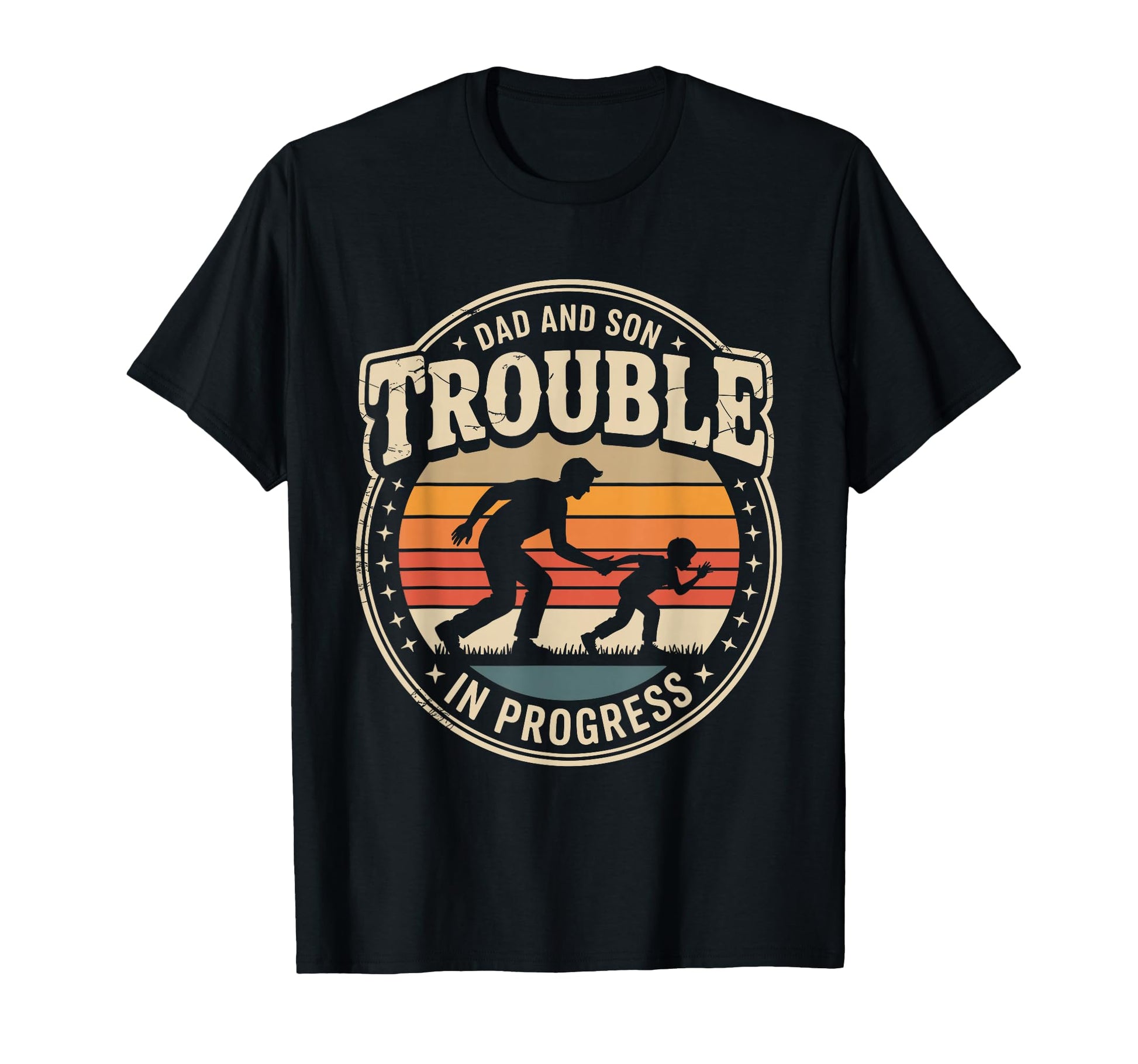 Dad And Son Trouble Progress Father And T-Shirt - Unique Graphic Men Women - T-Shirt, Sweatshirt, Hoodie