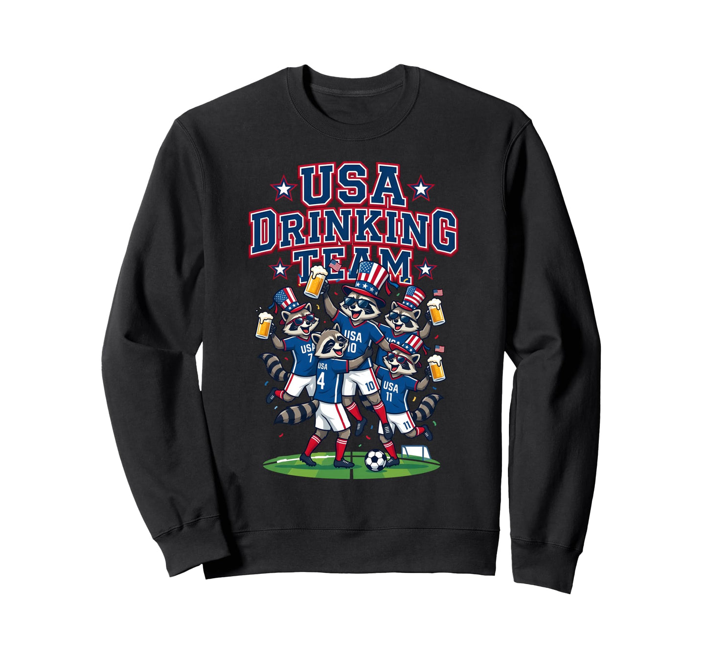 Usa Raccoon Soccer Tournament Sweatshirt - Streetwear Style for Adults - T-Shirt, Sweatshirt, Hoodie
